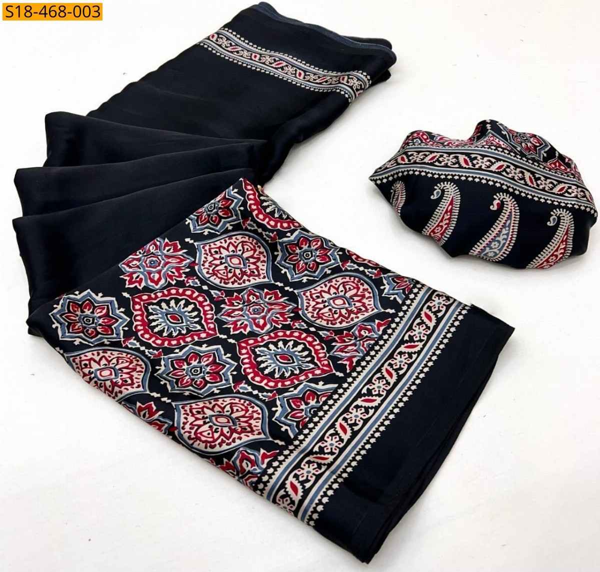 Black  Fancy Semi Gajji Silk saree