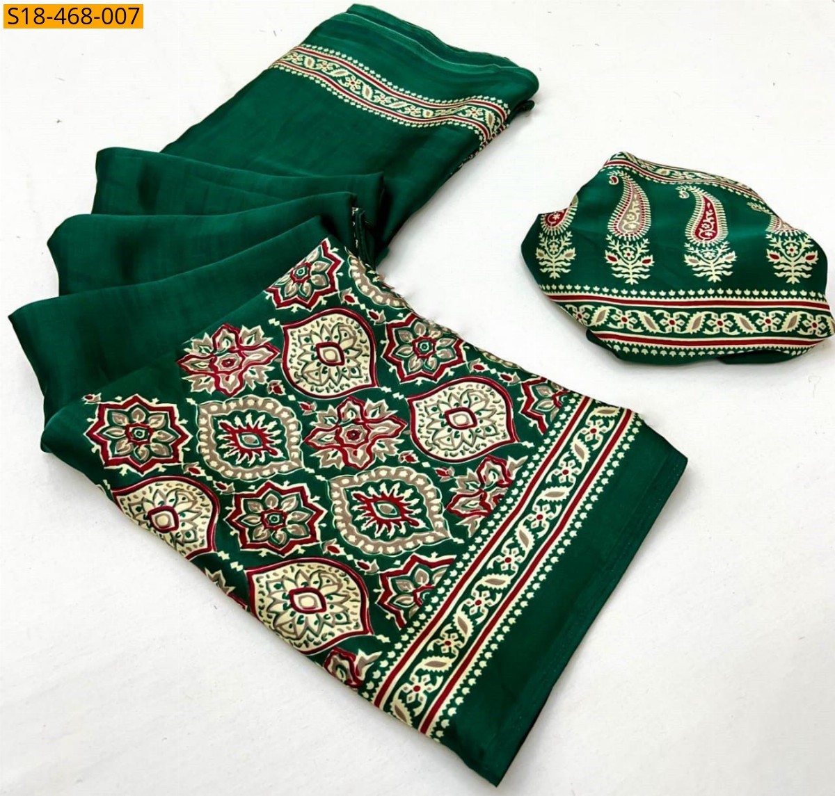 Green Fancy Semi Gajji Silk saree