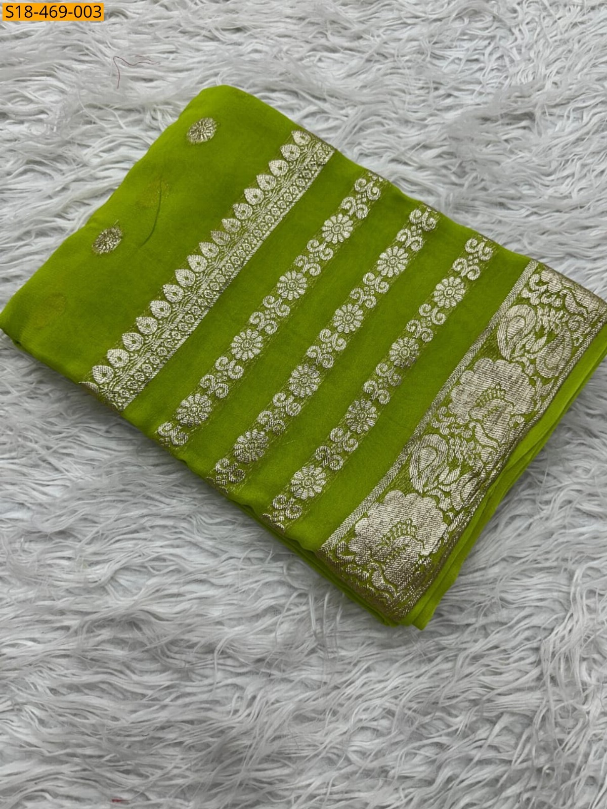 Green  Fancy Viscose Georgette Saree