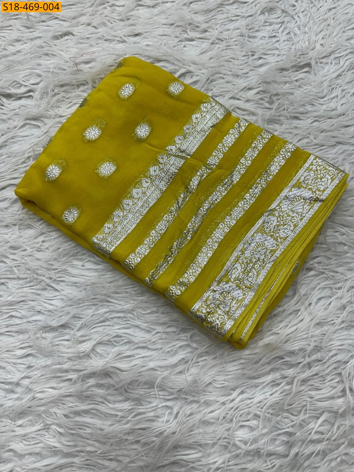 Yellow Fancy Viscose Georgette Saree