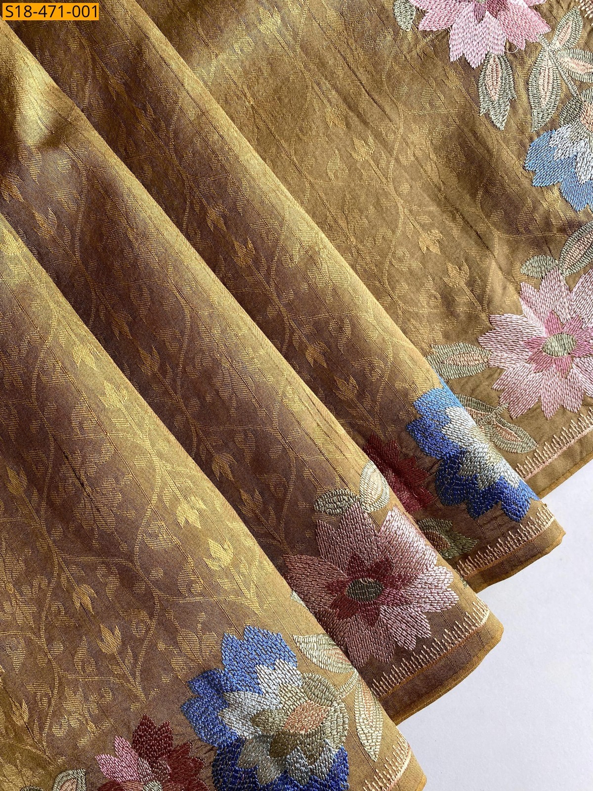 Mustard Fancy Tussar Sarees