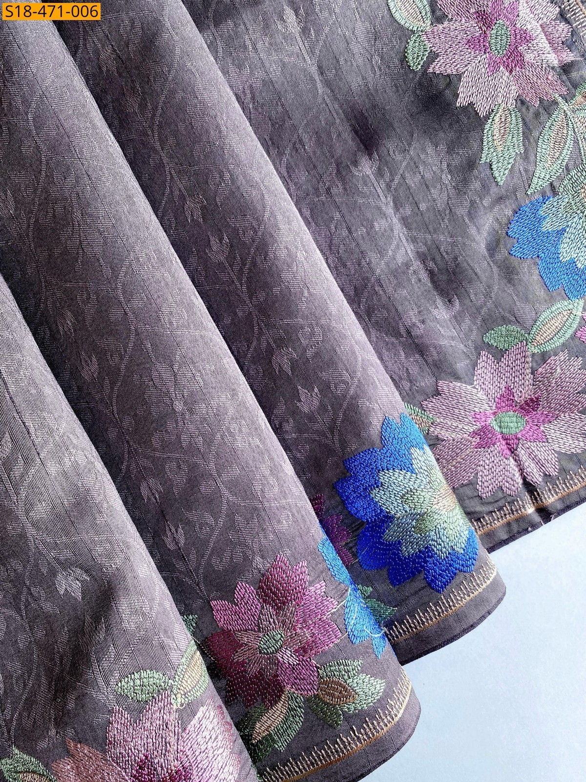 Purple Fancy Tussar Sarees