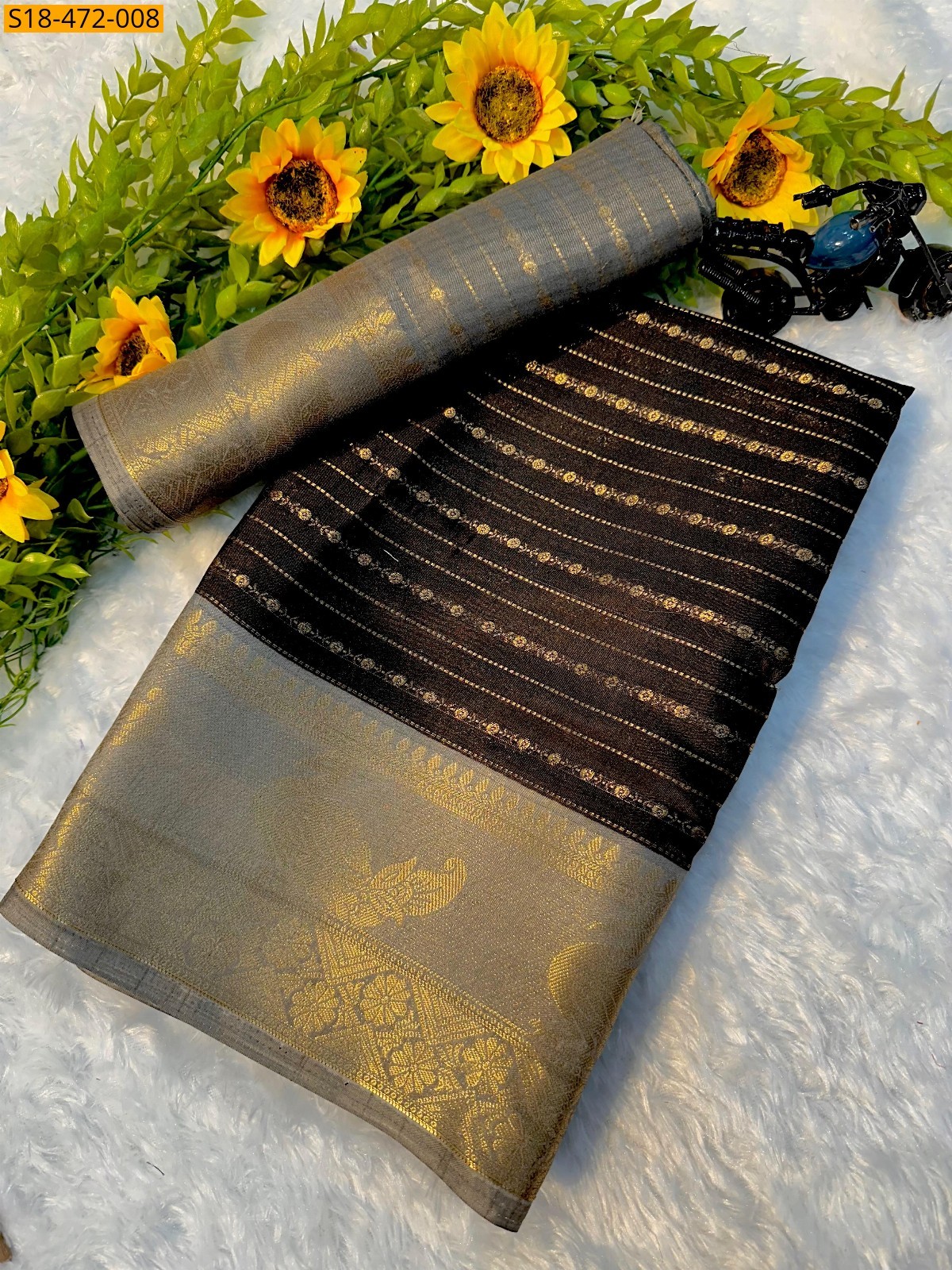 Brown Fancy Mysore silk sarees