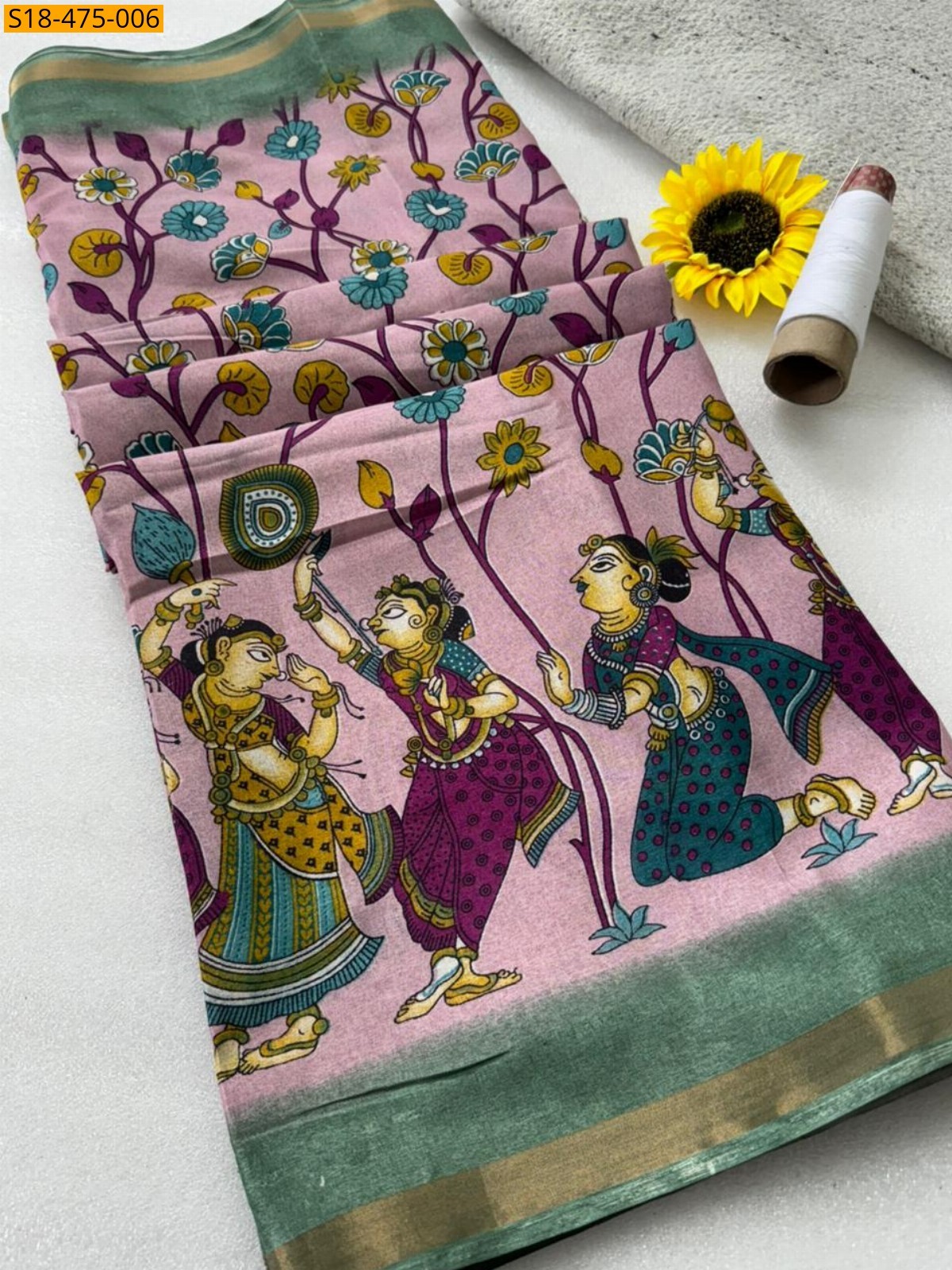 Pink Fancy Mul Mul Cotton Saree