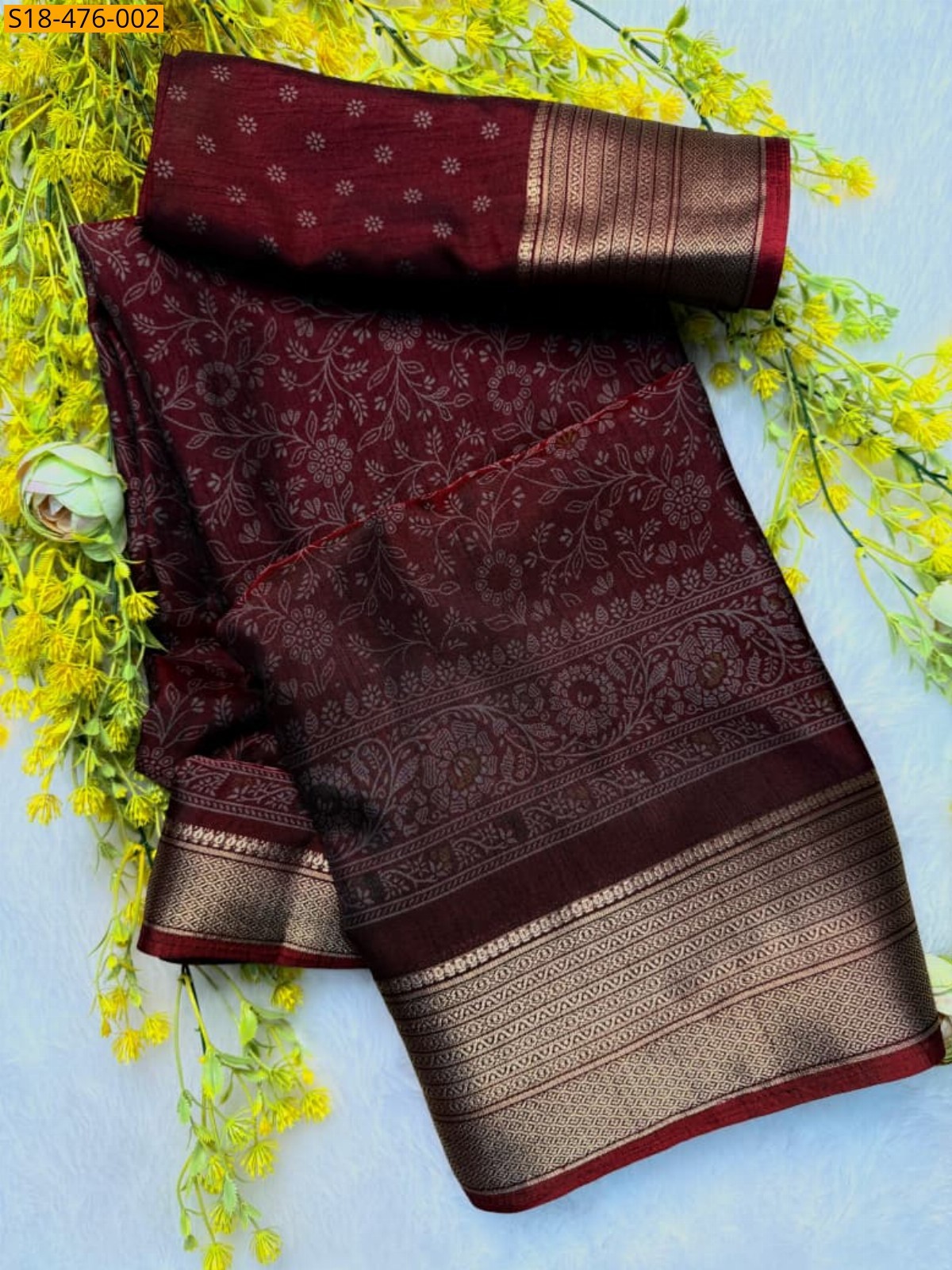 Maroon Fancy Dola Silk Sarees
