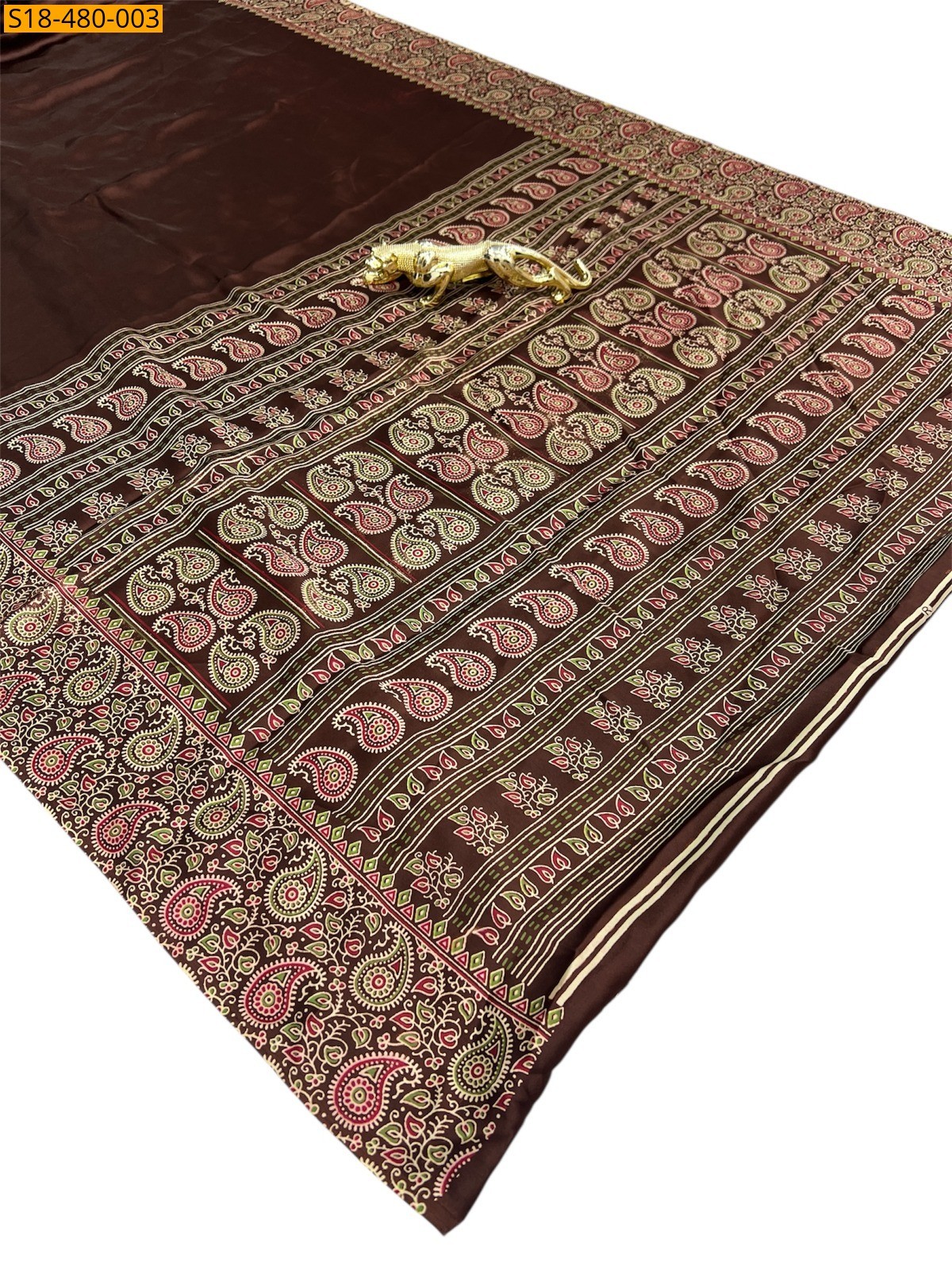 Brown Fancy Semi Gajji Silk Sarees