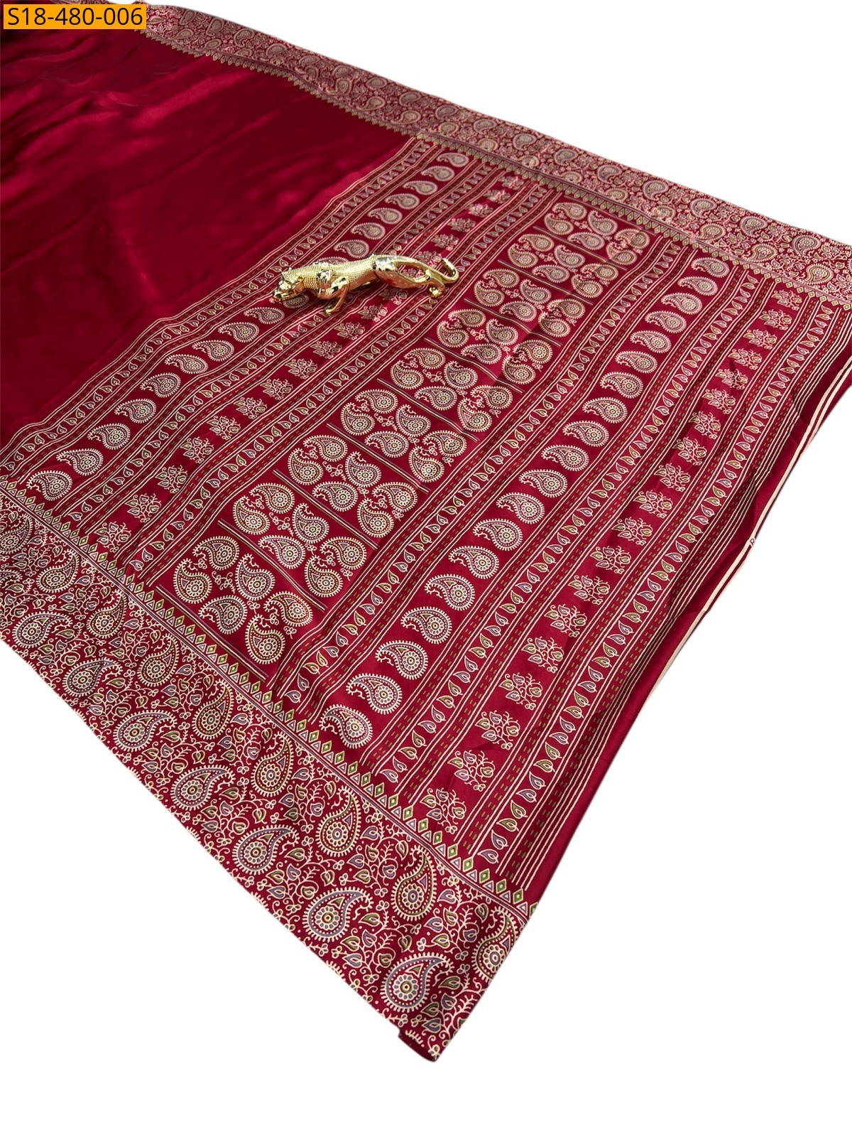 Red Fancy Semi Gajji Silk Sarees