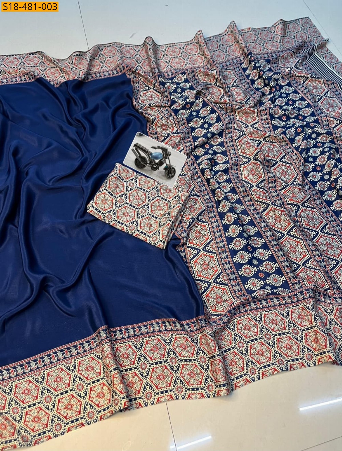 Navy blue Fancy Gajji Silk Saree