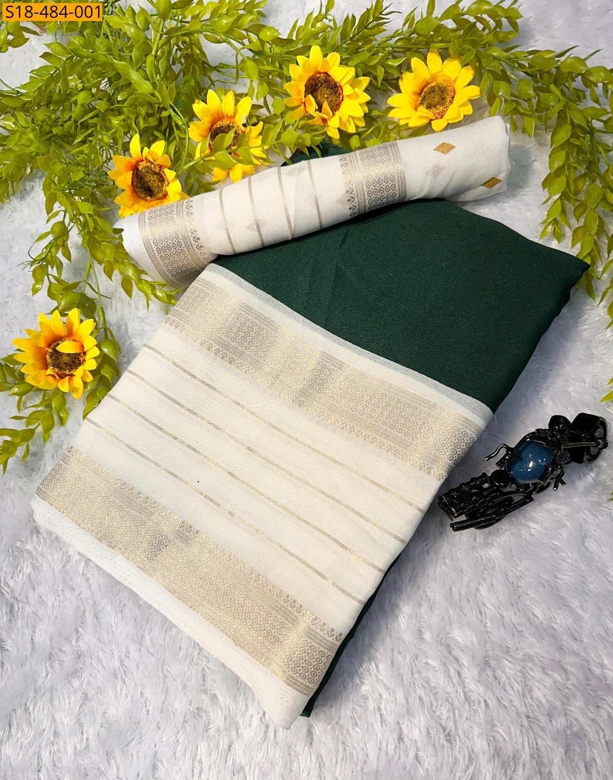 Green Fancy Mysore Silk Saree