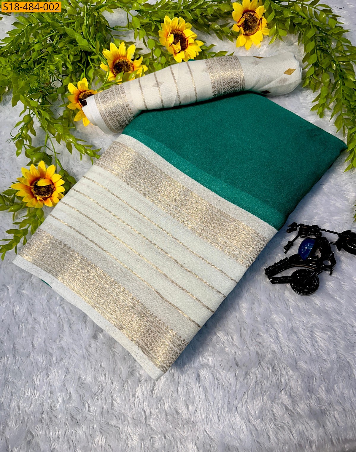 Green Fancy Mysore Silk Saree