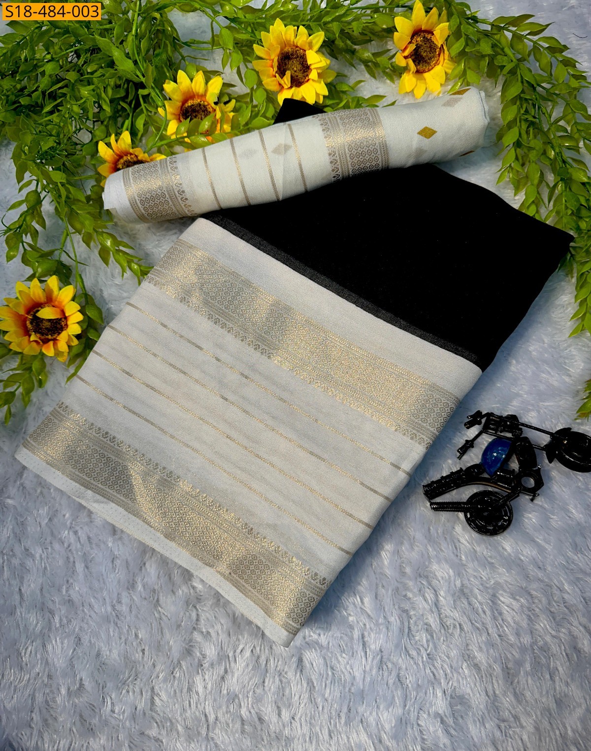 Black Fancy Mysore Silk Saree