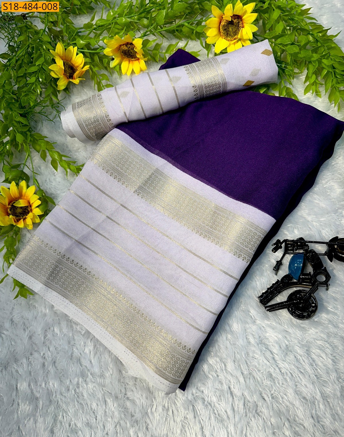 Violet Fancy Mysore Silk Saree