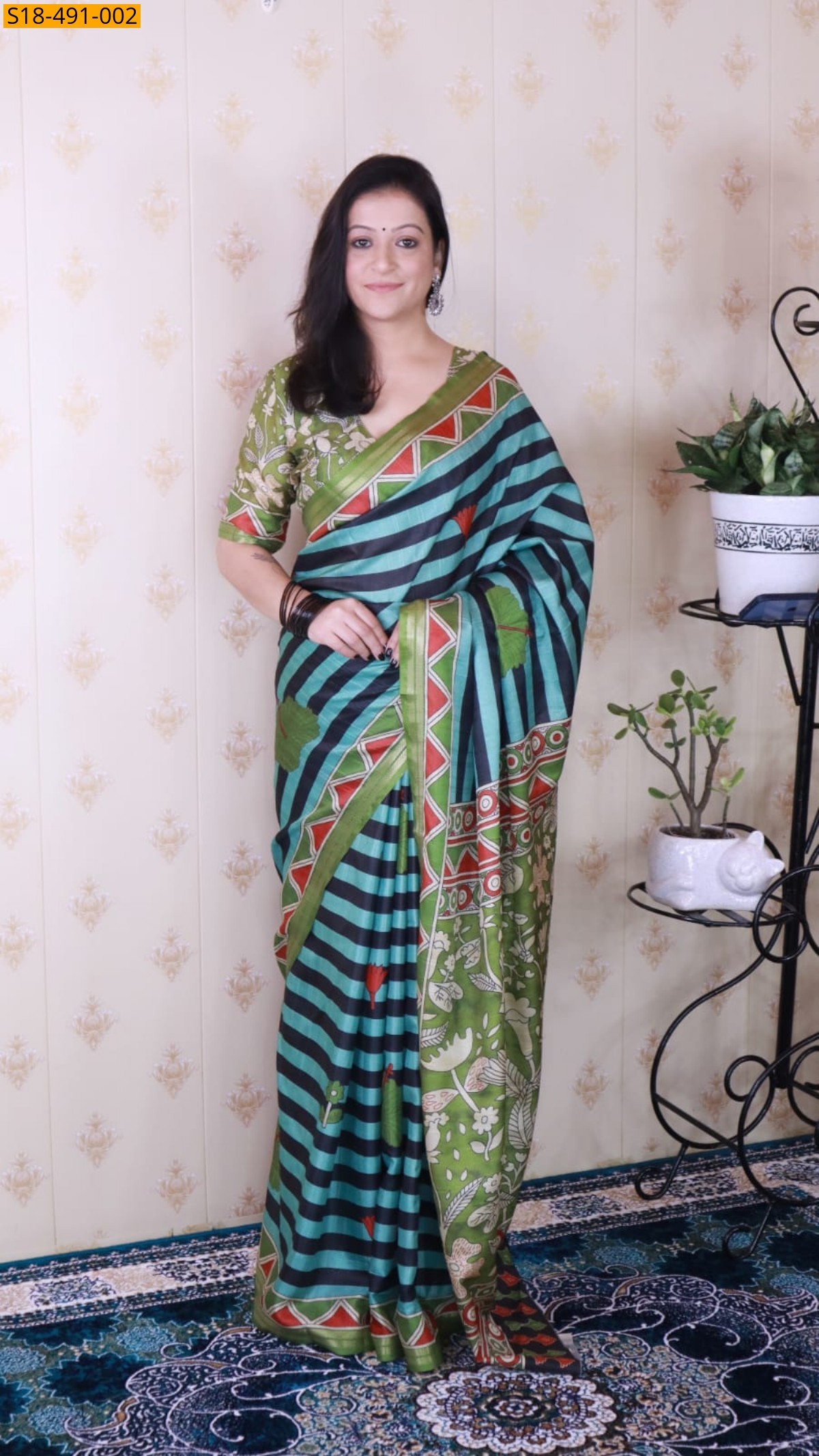 Green Fancy Soft Tussar Silk Sarees