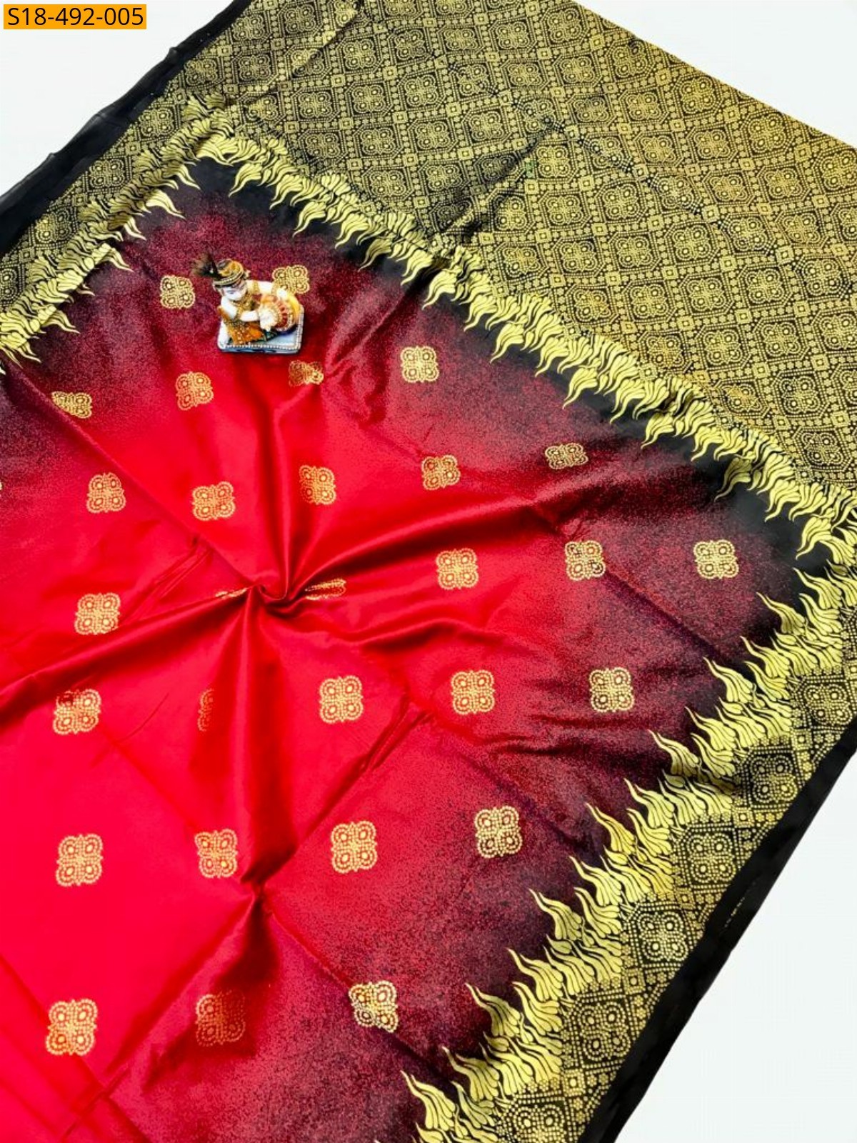 Red Fancy Ikkat Silk Sarees