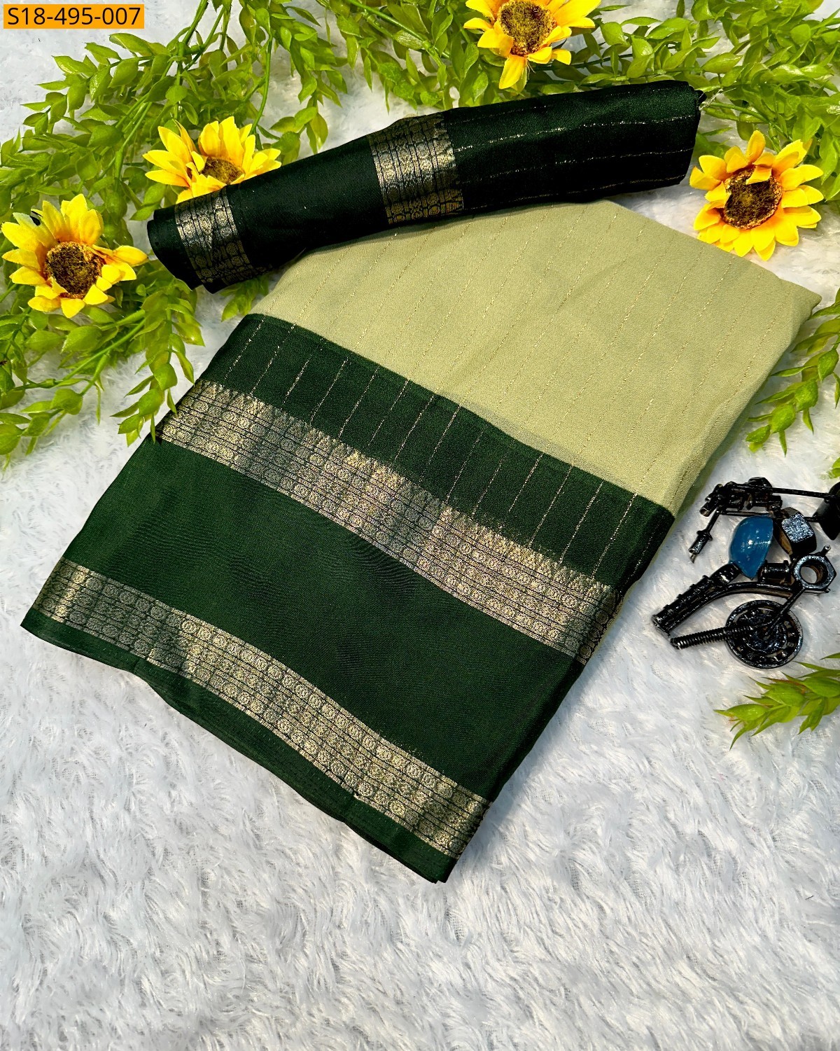 Green Fancy Mysore Silk Sarees