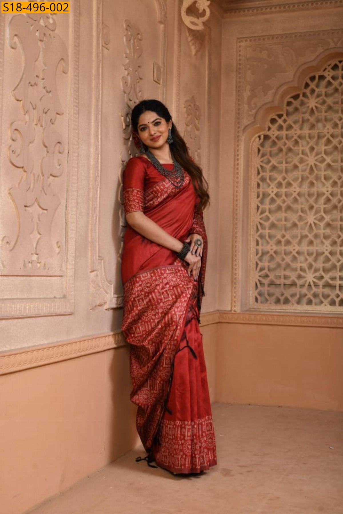Red Fancy Raw Silk Sarees