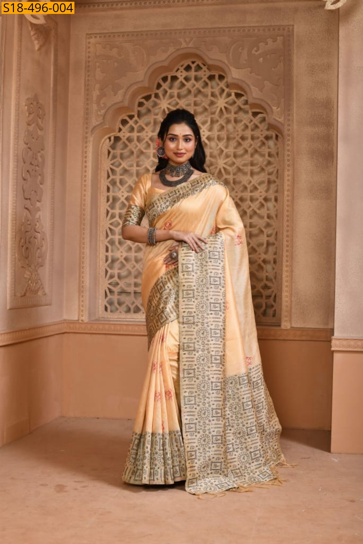 Sandal Fancy Raw Silk Sarees