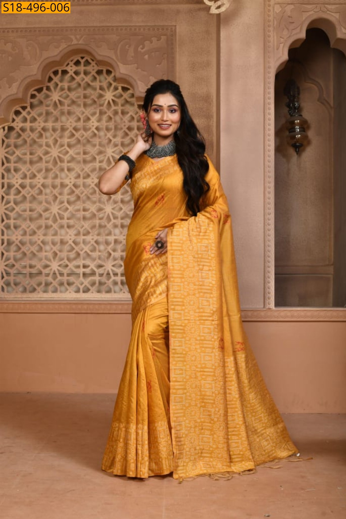 Mustard Fancy Raw Silk Sarees