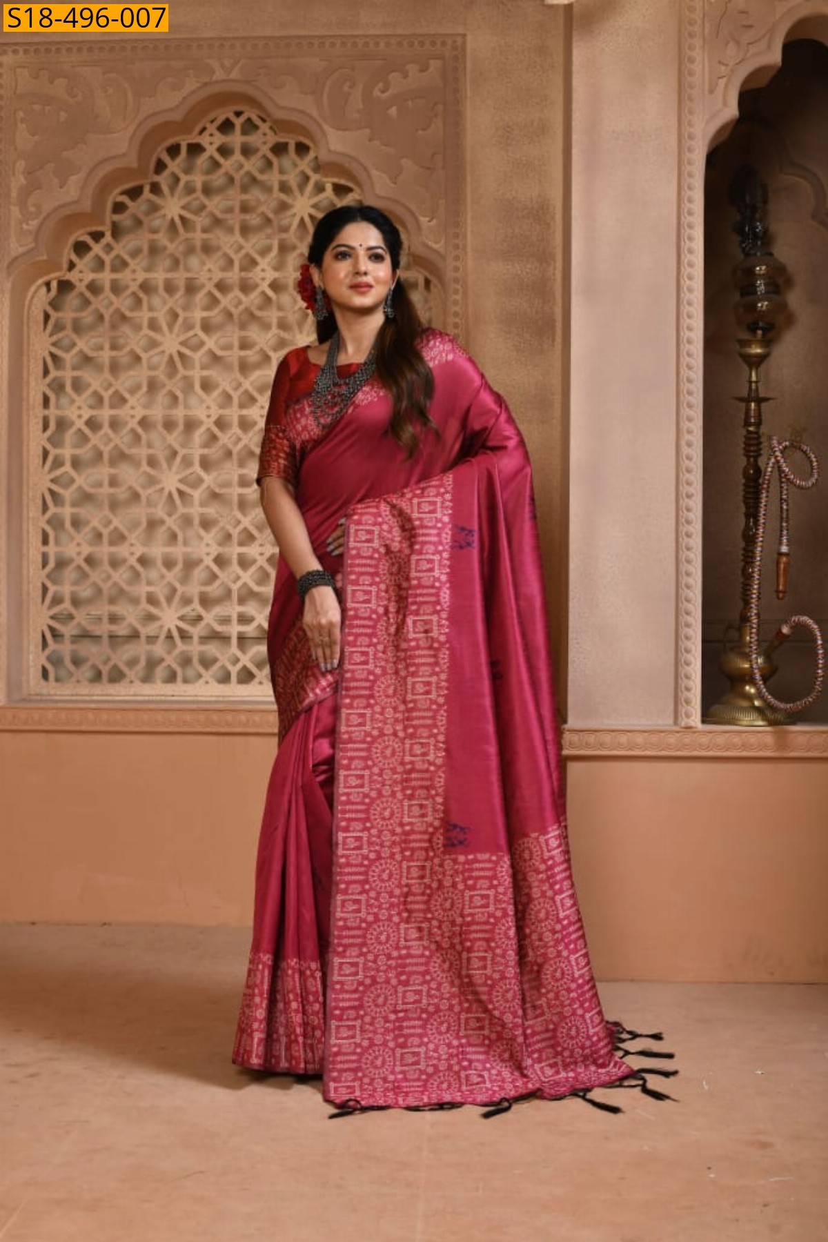 Pink Fancy Raw Silk Sarees