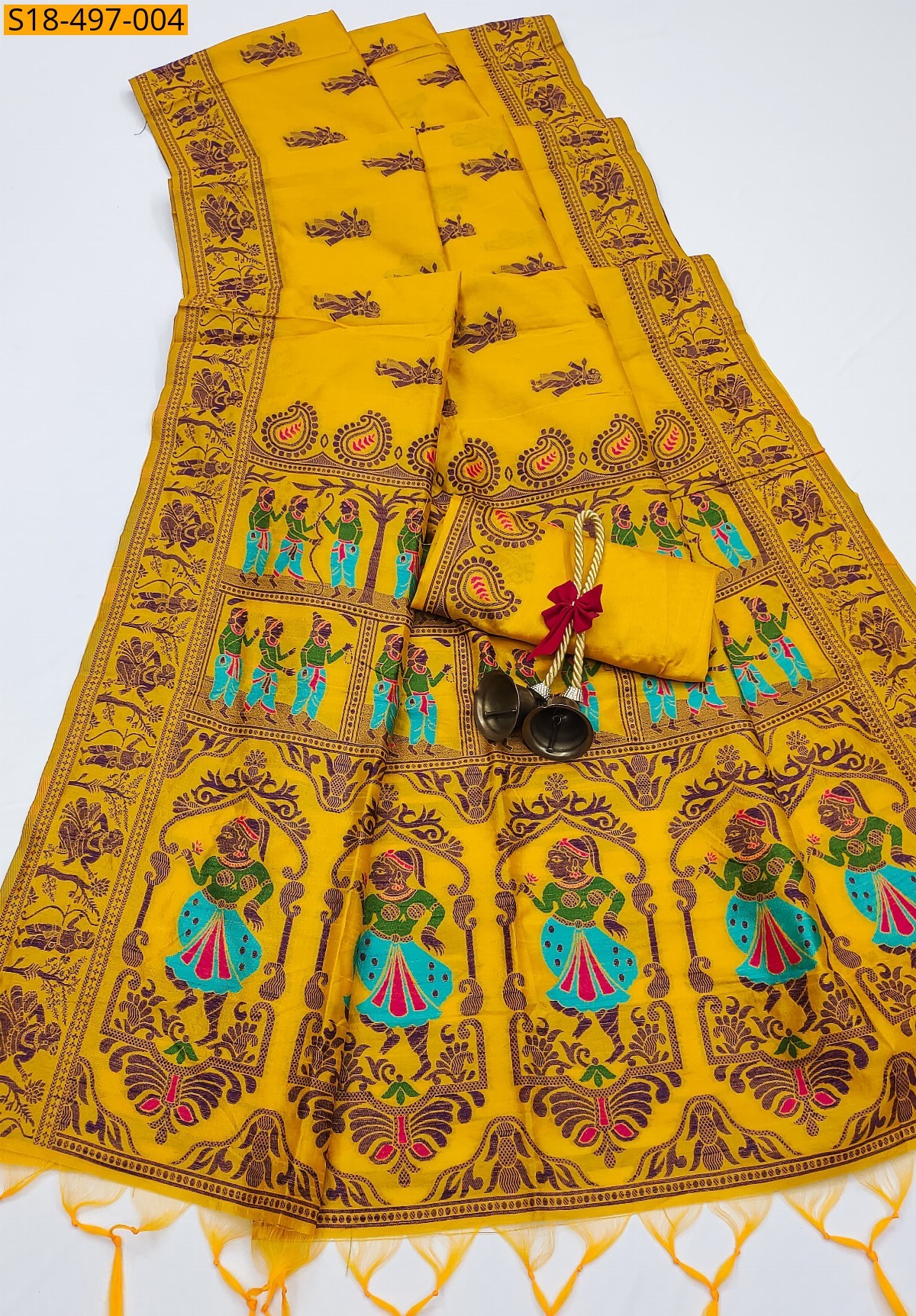 Yellow Fancy Raw Silk Sarees