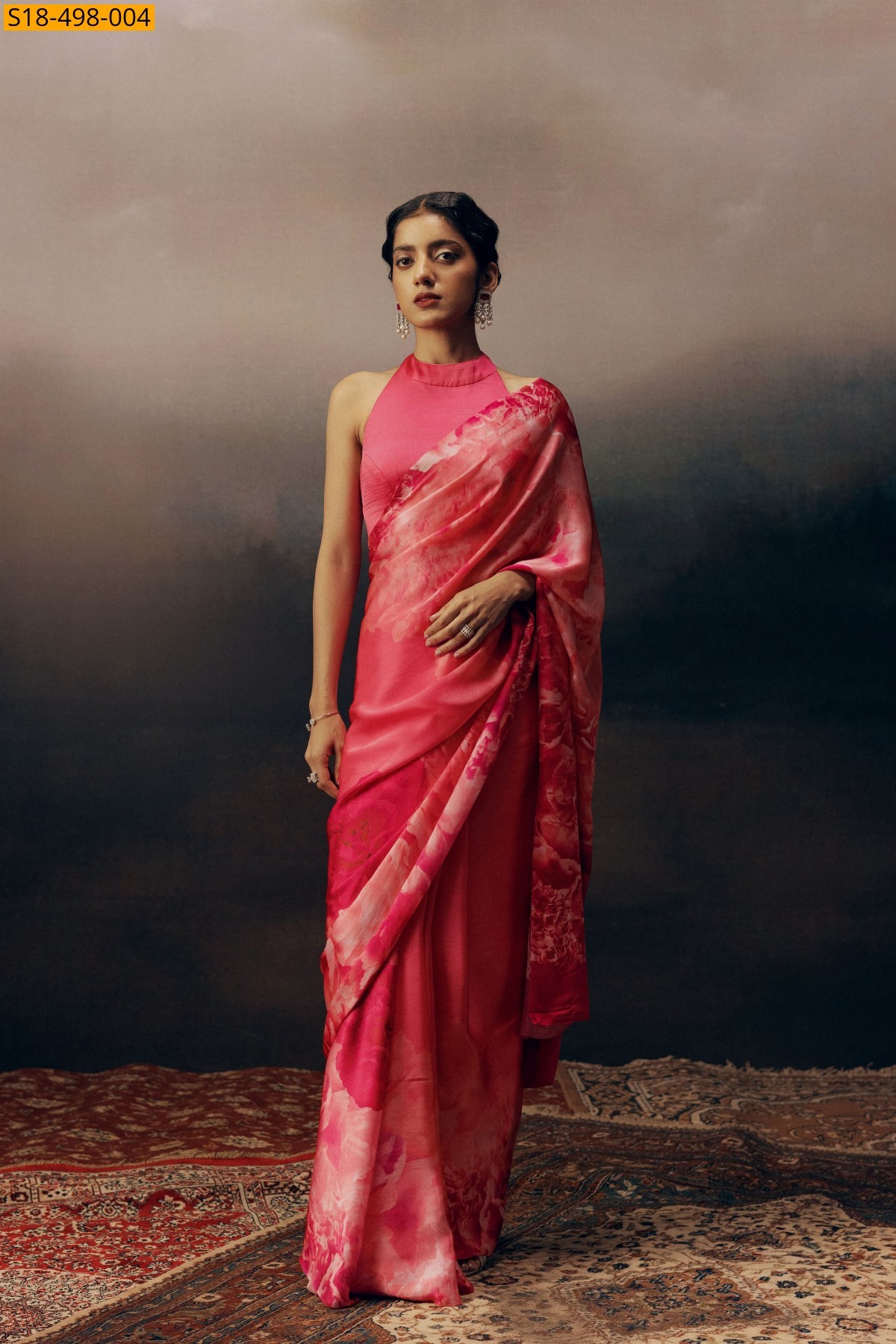 Pink Fancy Japan Satin Sarees