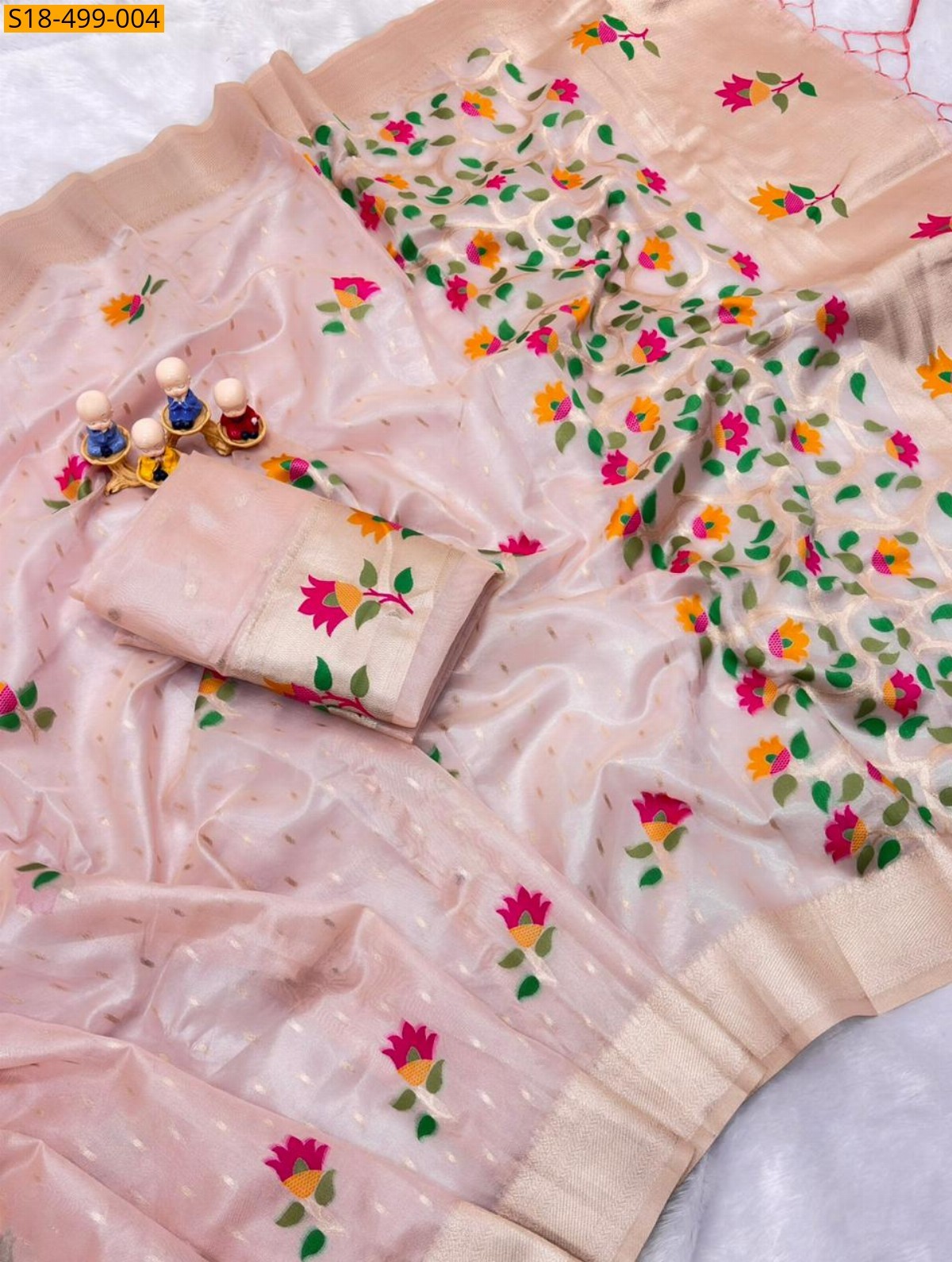 Sandal Fancy Soft Organza Sarees