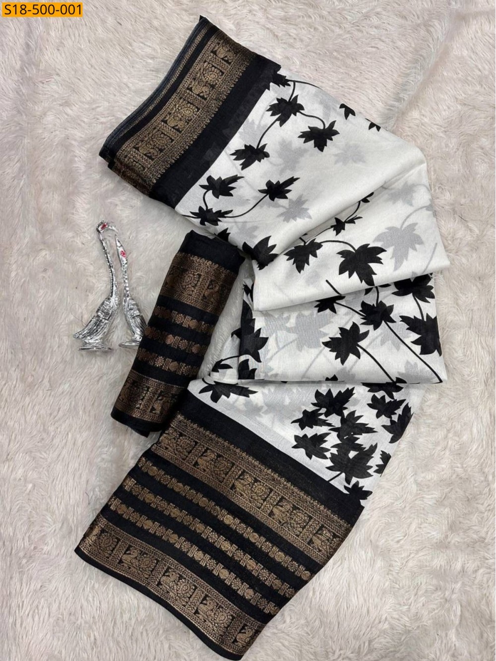 White Fancy Dola Silk Sarees White Fancy Dola Silk Sarees