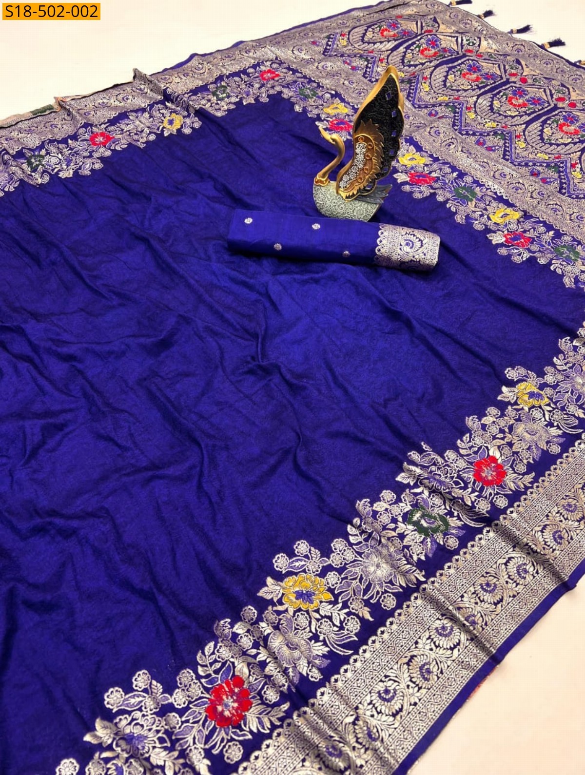 Violet Fancy Dola silk Gala saree