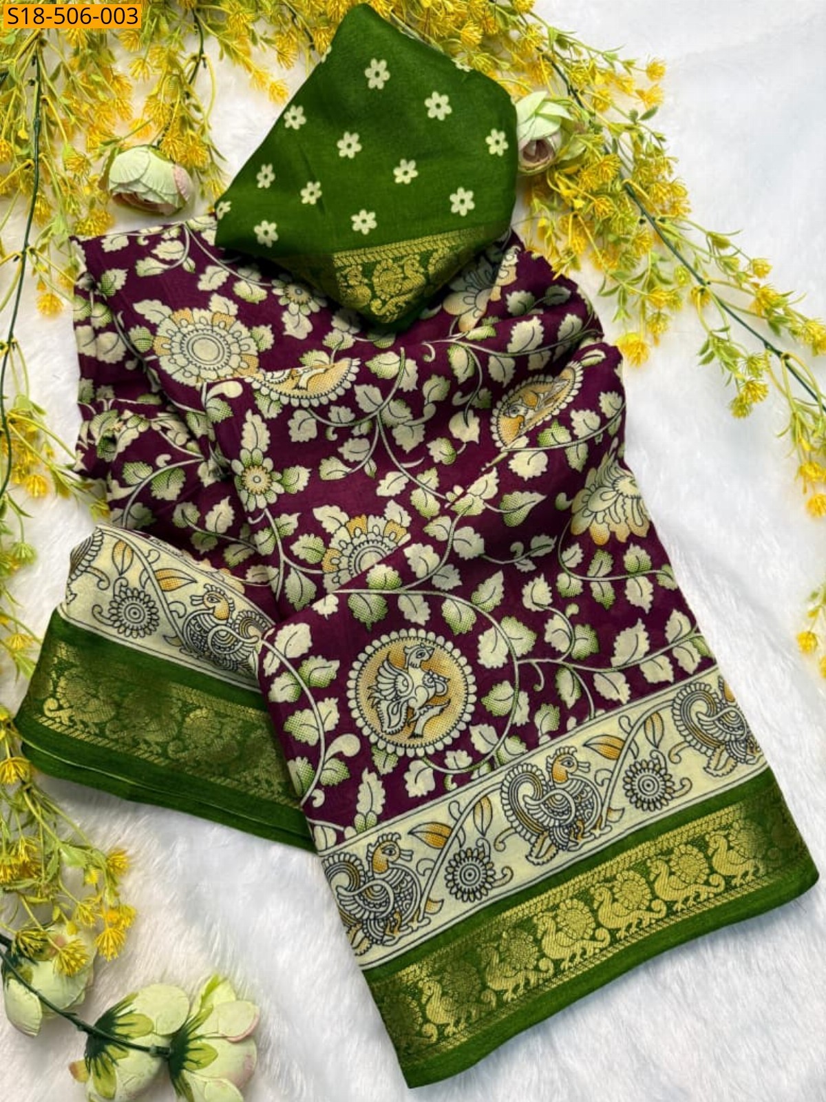 Maroon Fancy Mulmul Cotton silk saree