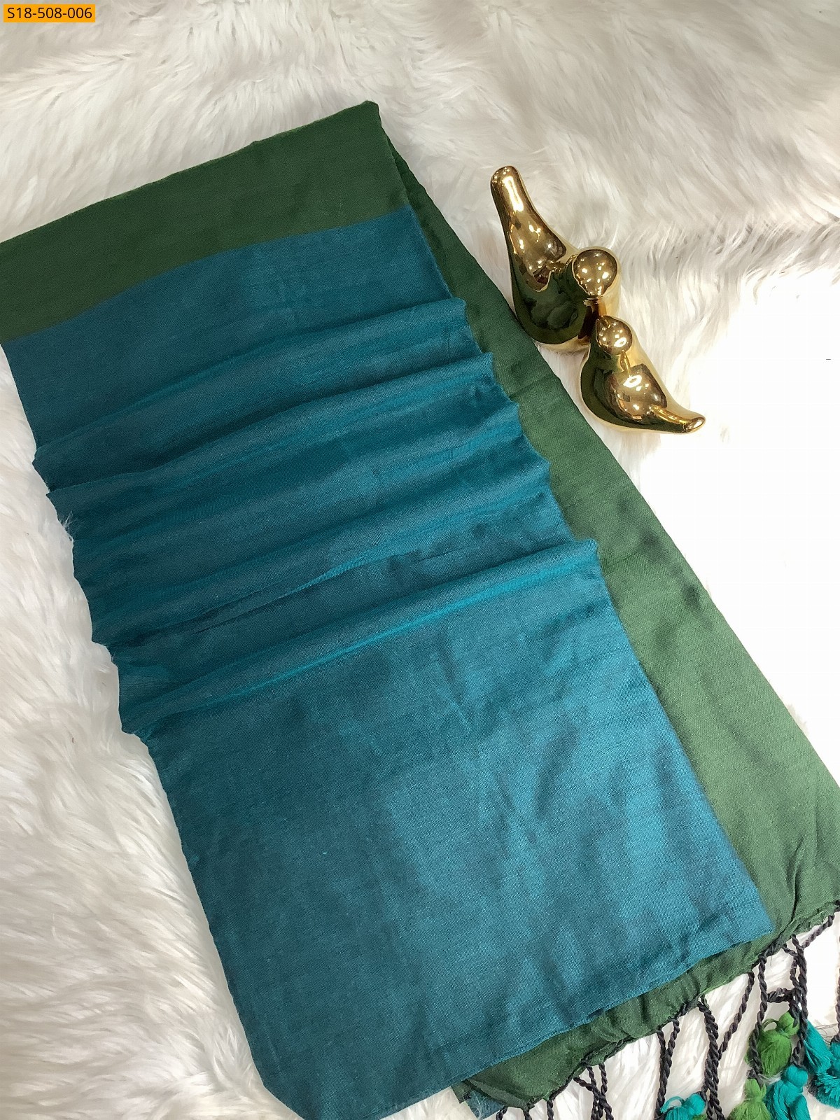 Blue Fancy Khadi Cotton saree