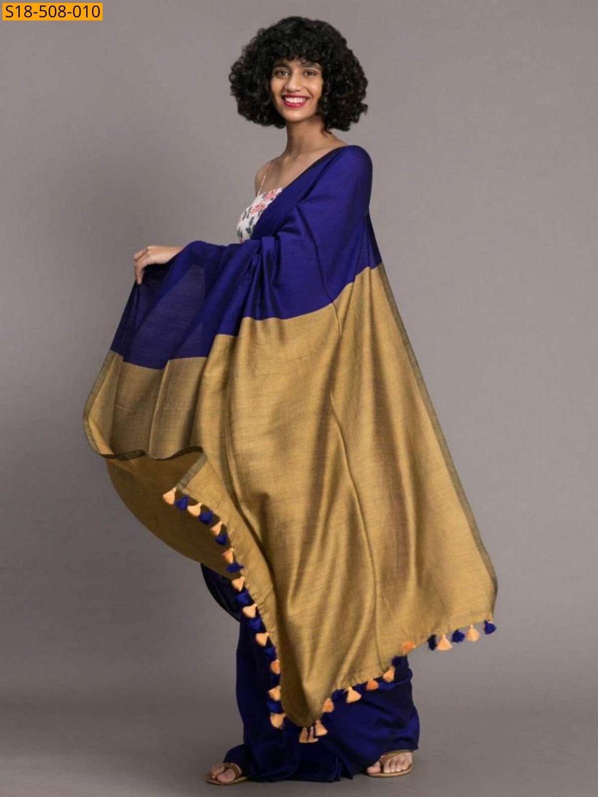 Violet Fancy Khadi Cotton saree