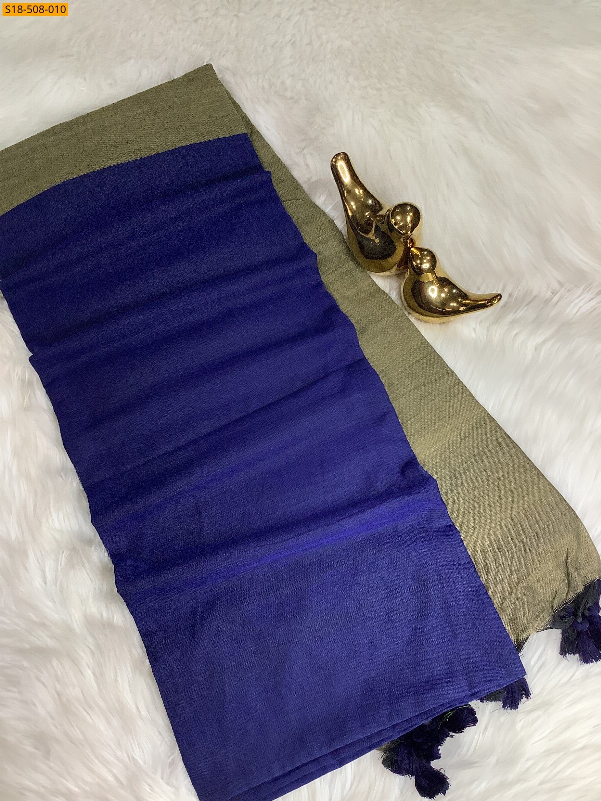 Navy Blue Fancy Khadi Cotton saree
