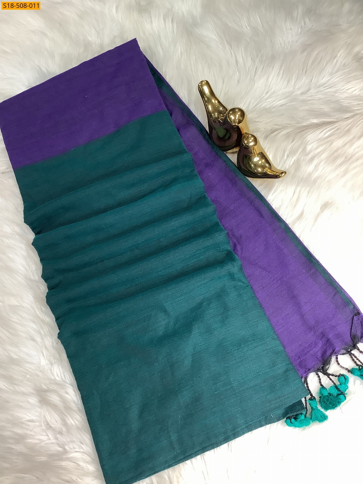 Blue Fancy Khadi Cotton saree