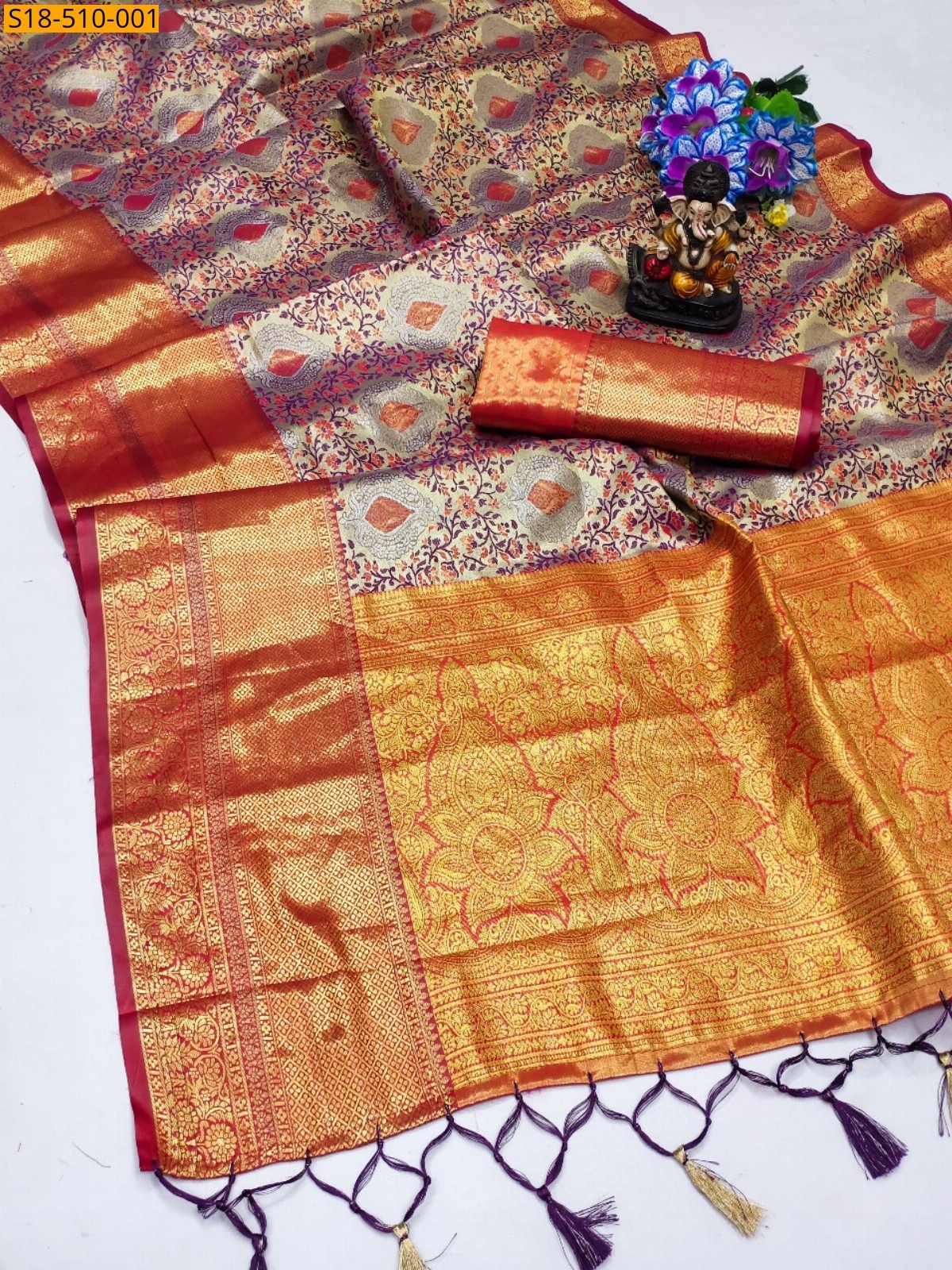 Multi colour Fancy Kanjivaram silk sarees