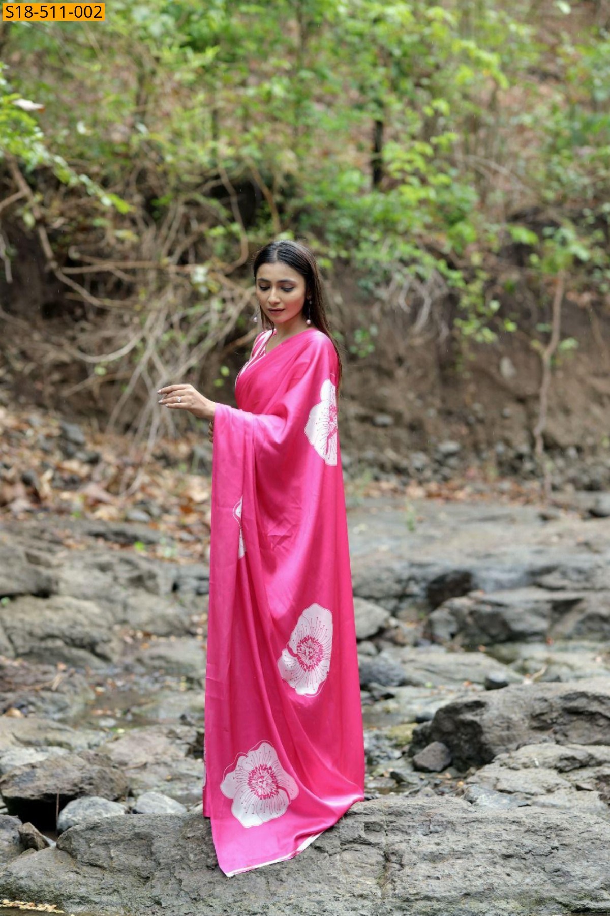 Pink Fancy Japan Gajji Silk  Sarees