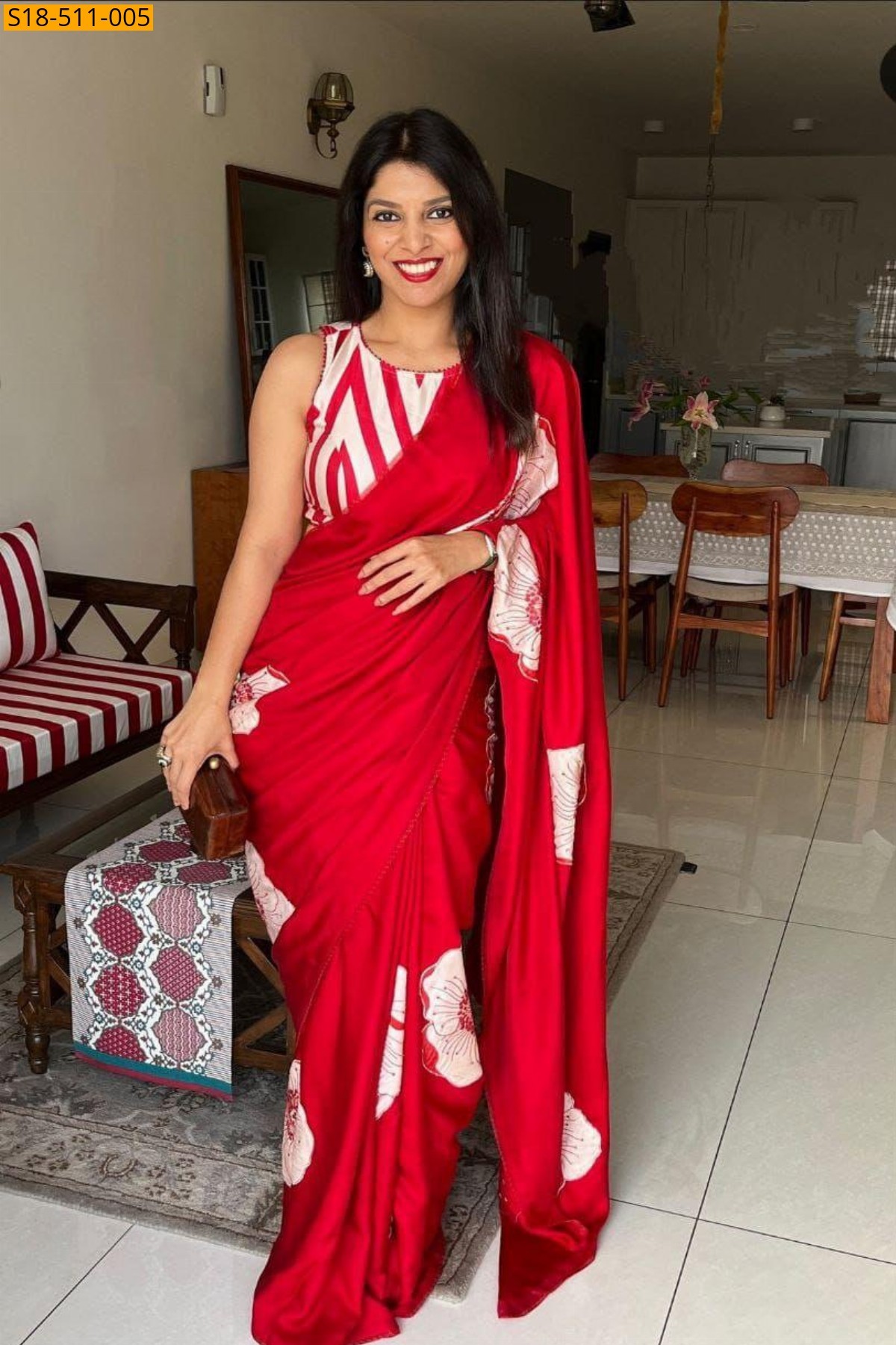 Red Fancy Japan Gajji Silk  Sarees