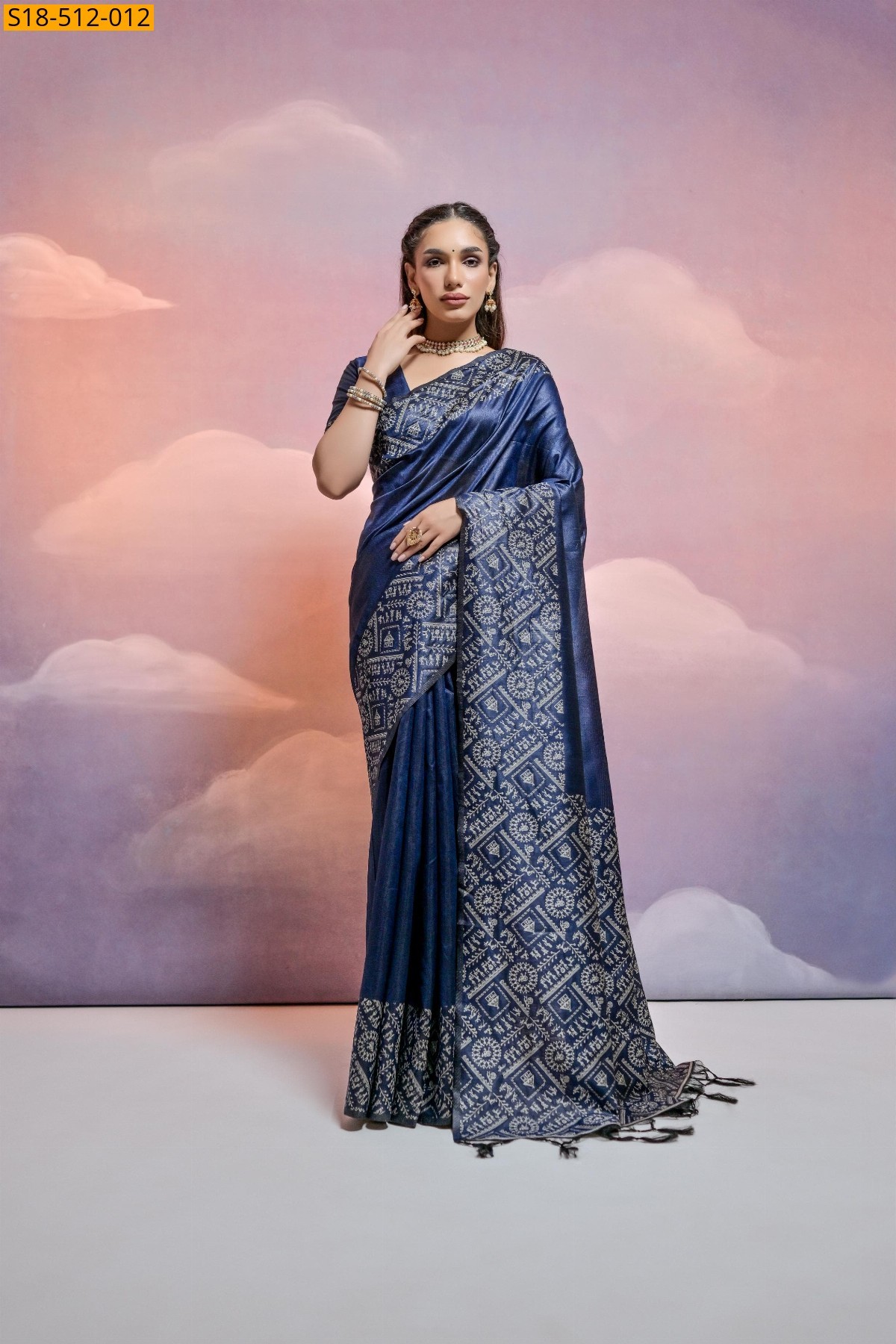 Navy blue Fancy  Banglori raw silk sarees