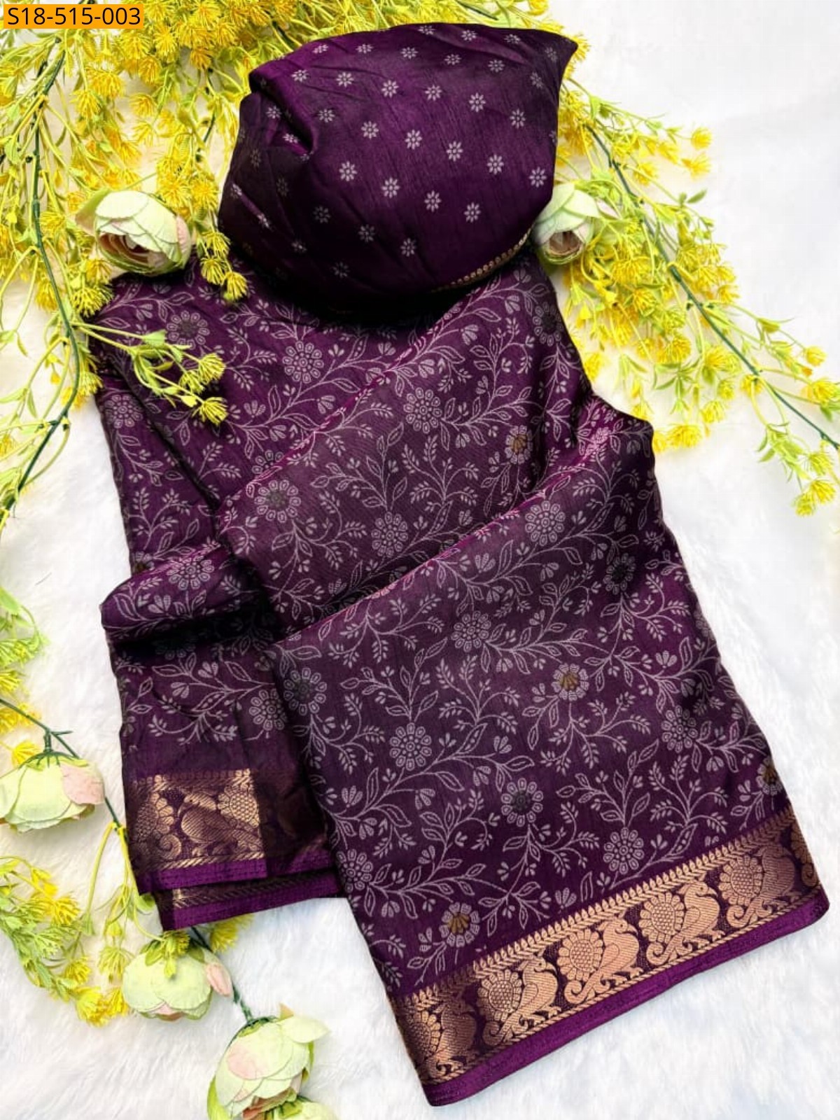 Purple Fancy Dola silk sarees