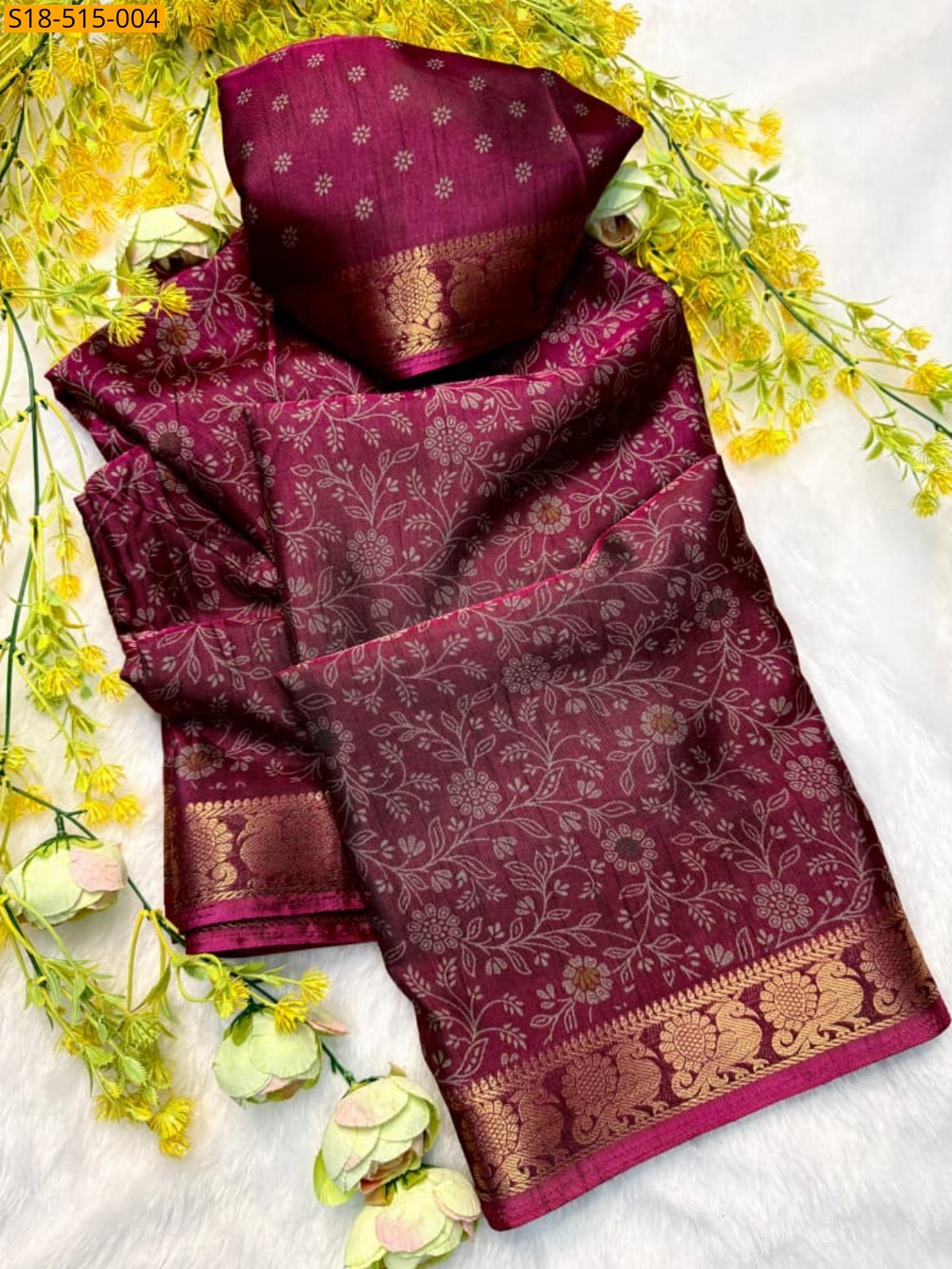 Maroon Fancy Dola silk sarees