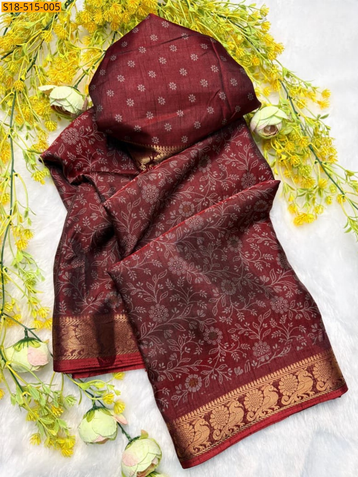 Brown Fancy Dola silk sarees