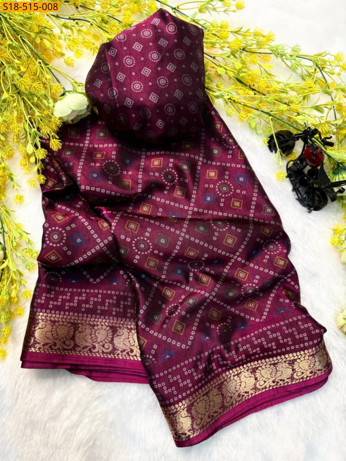 Maroon Fancy Dola silk sarees
