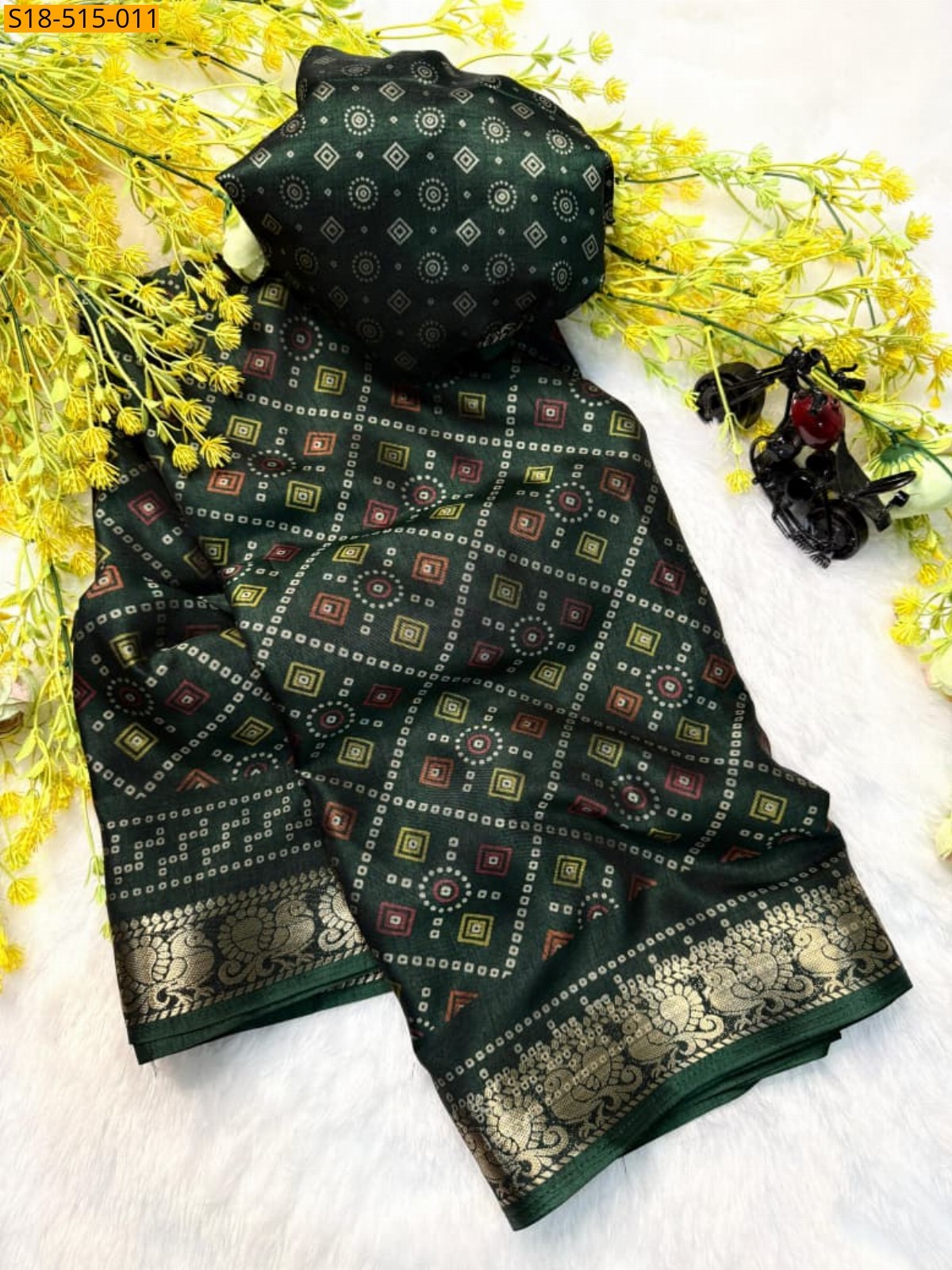 Green Fancy Dola silk sarees