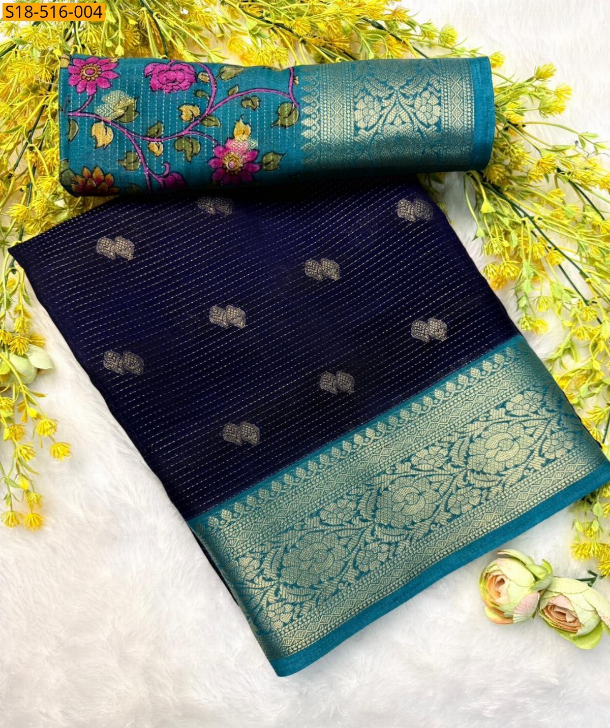 Blue Fancy Cotton sarees
