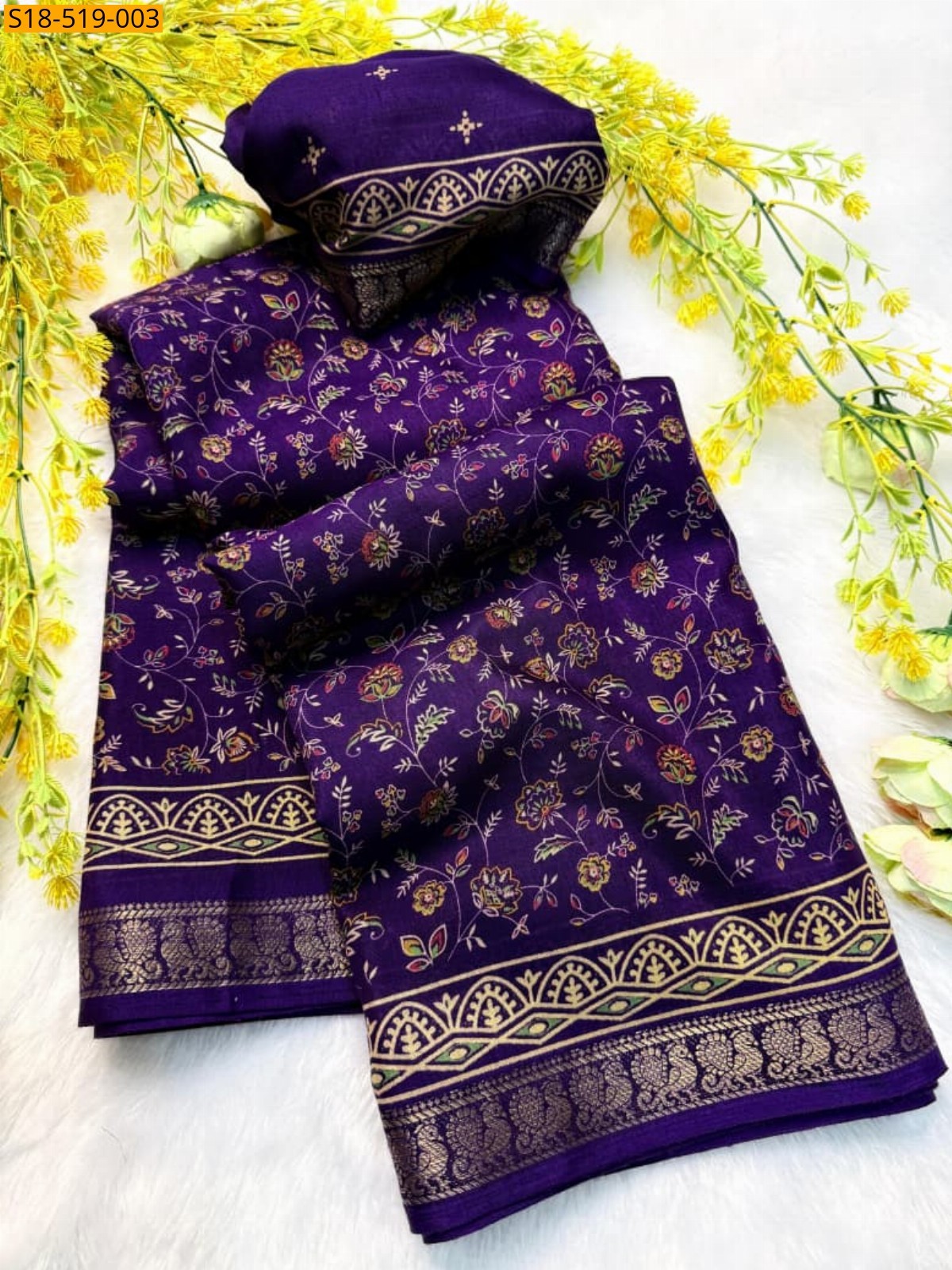 Violet Fancy Soft mul mul cotton silk sarees
