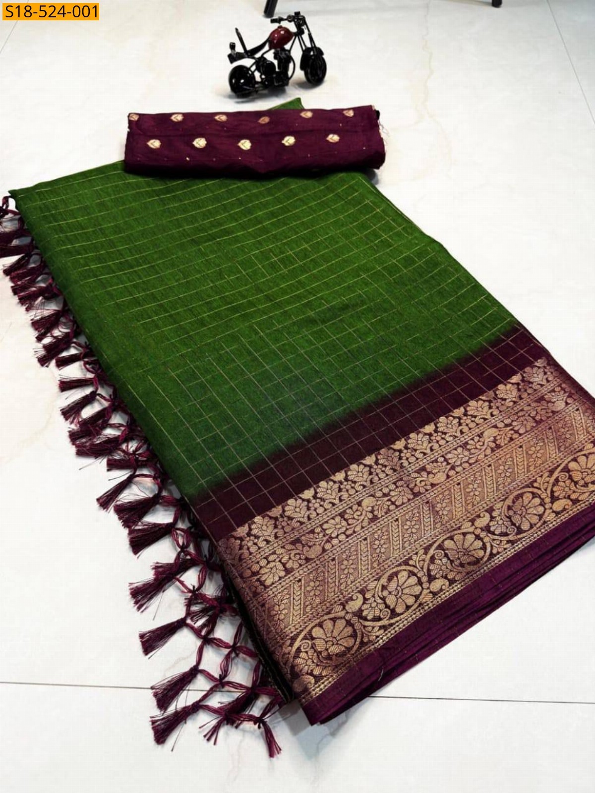 Green Fancy Dola silk sarees