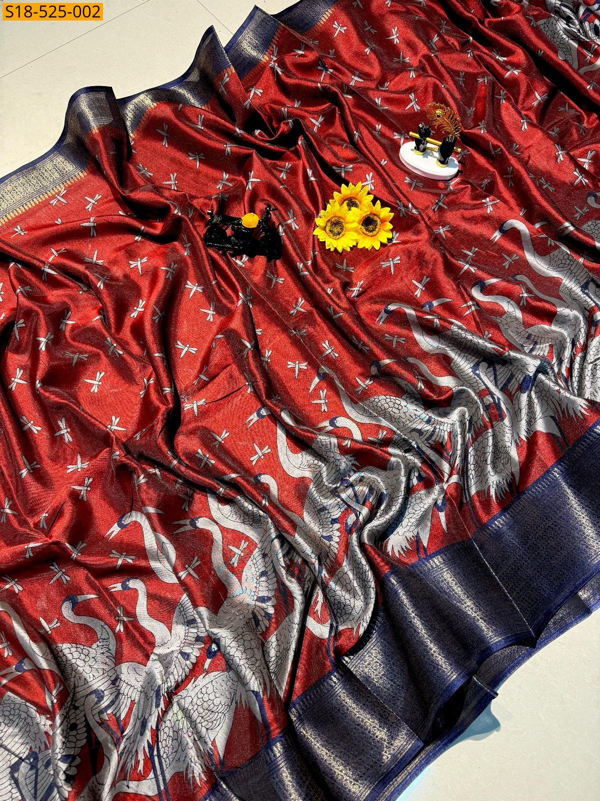 Maroon Fancy Mangalgiri Semi Dola silk saree