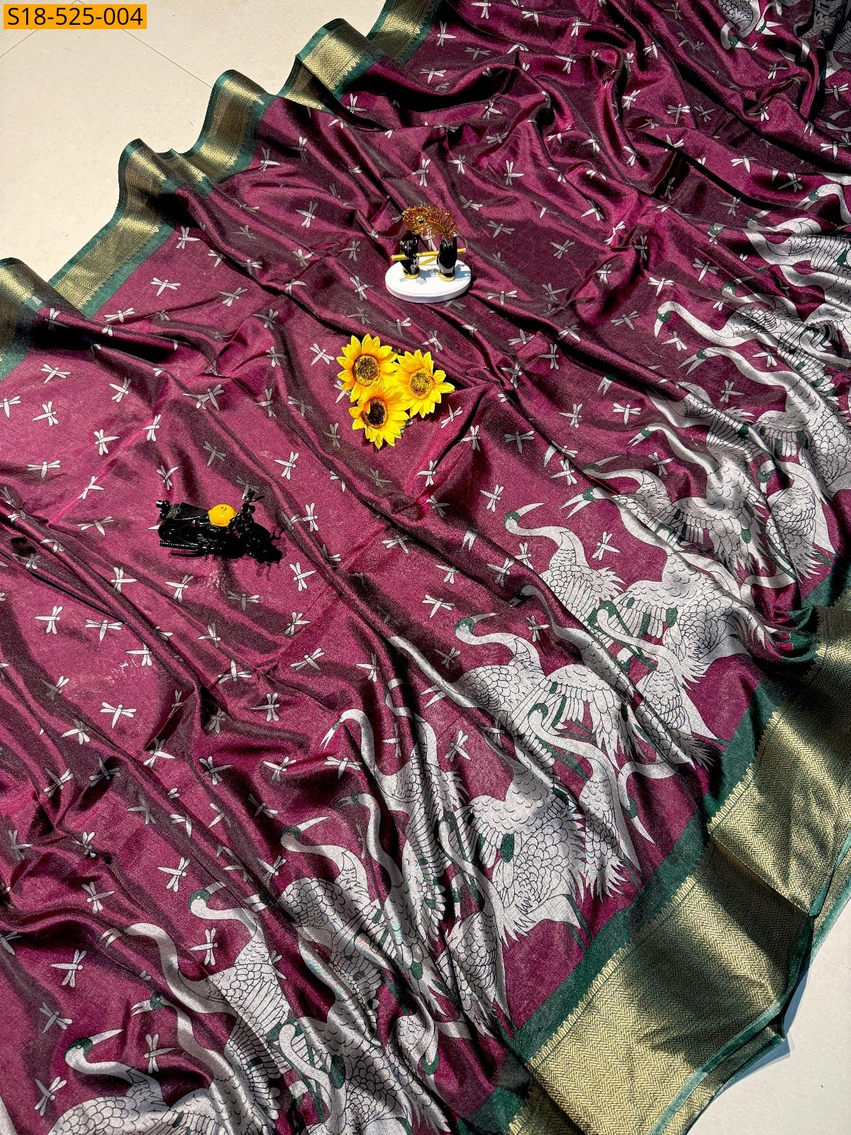 Wine Fancy Mangalgiri Semi Dola silk saree