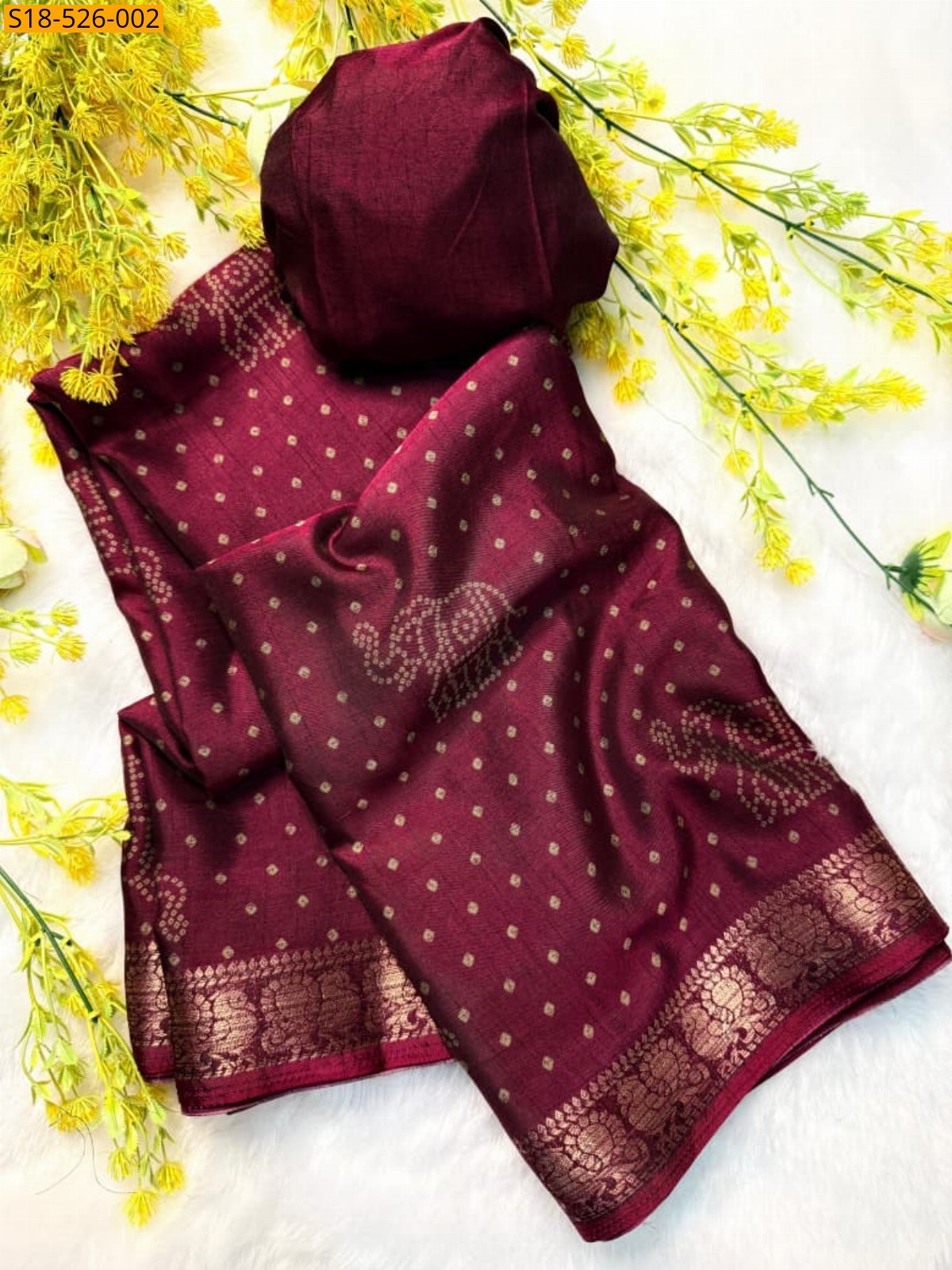 Maroon Fancy Dols silk sarees