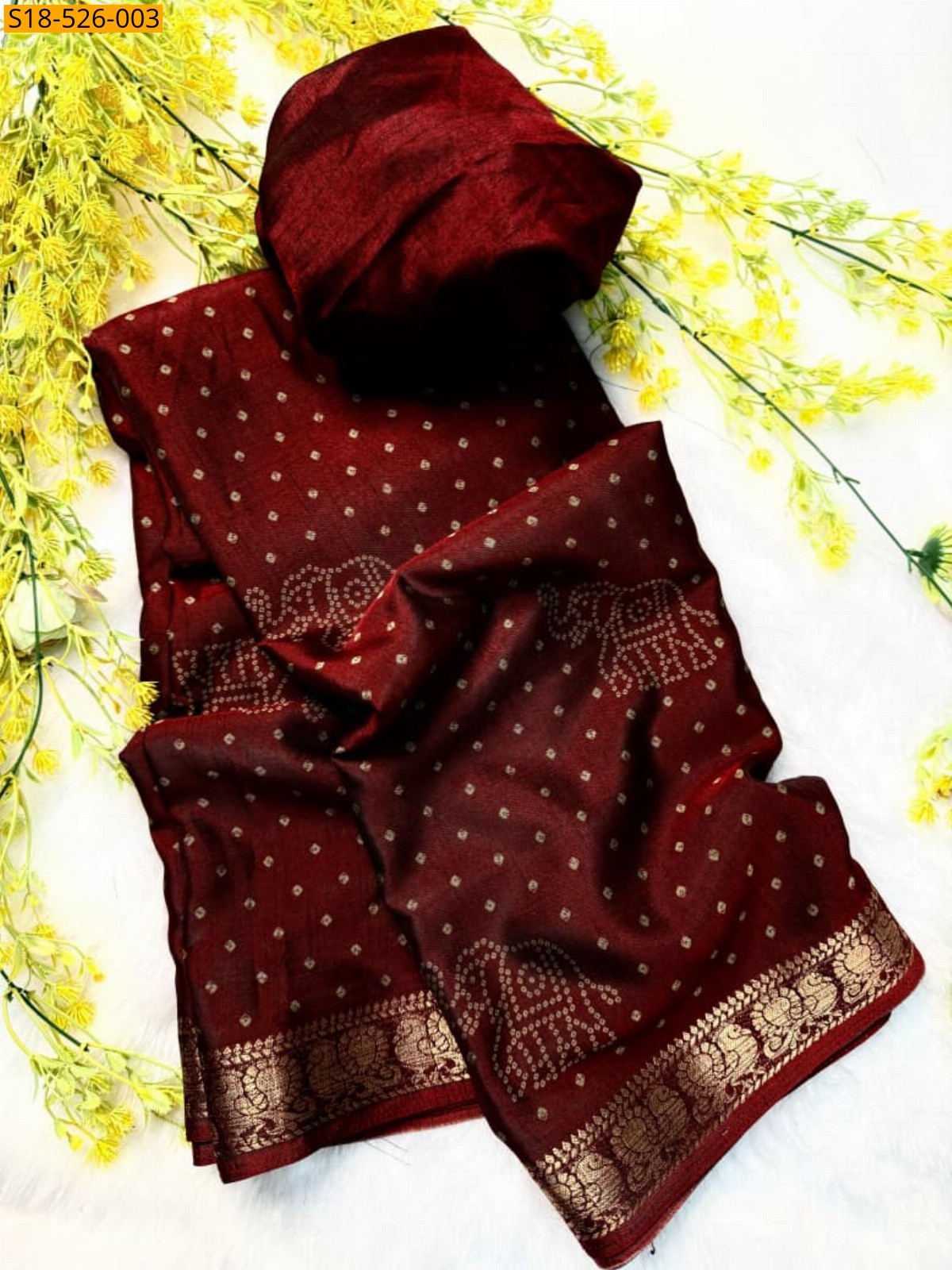 Maroon Fancy Dols silk sarees
