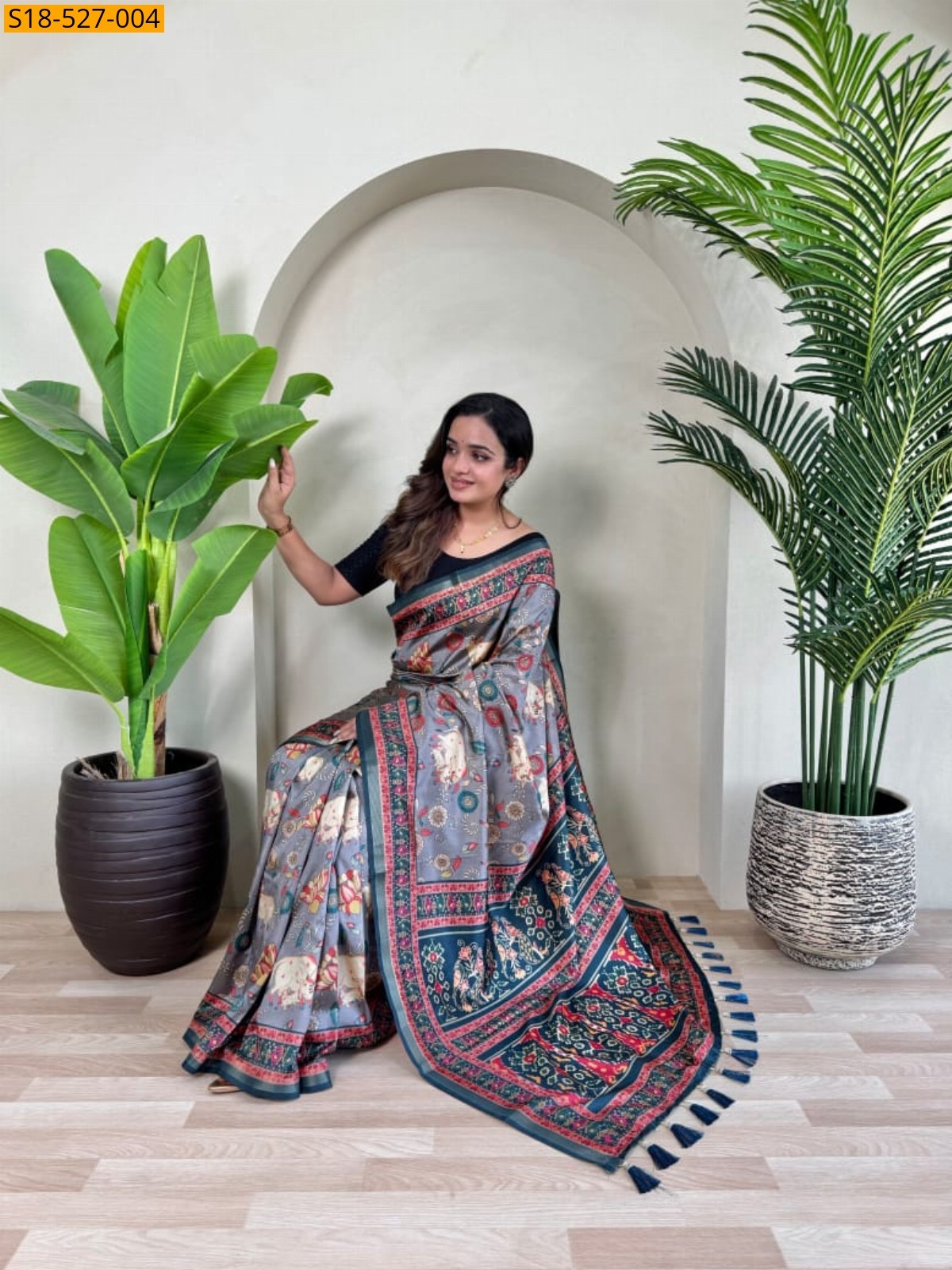 Gray Fancy Dola Viscose sarees